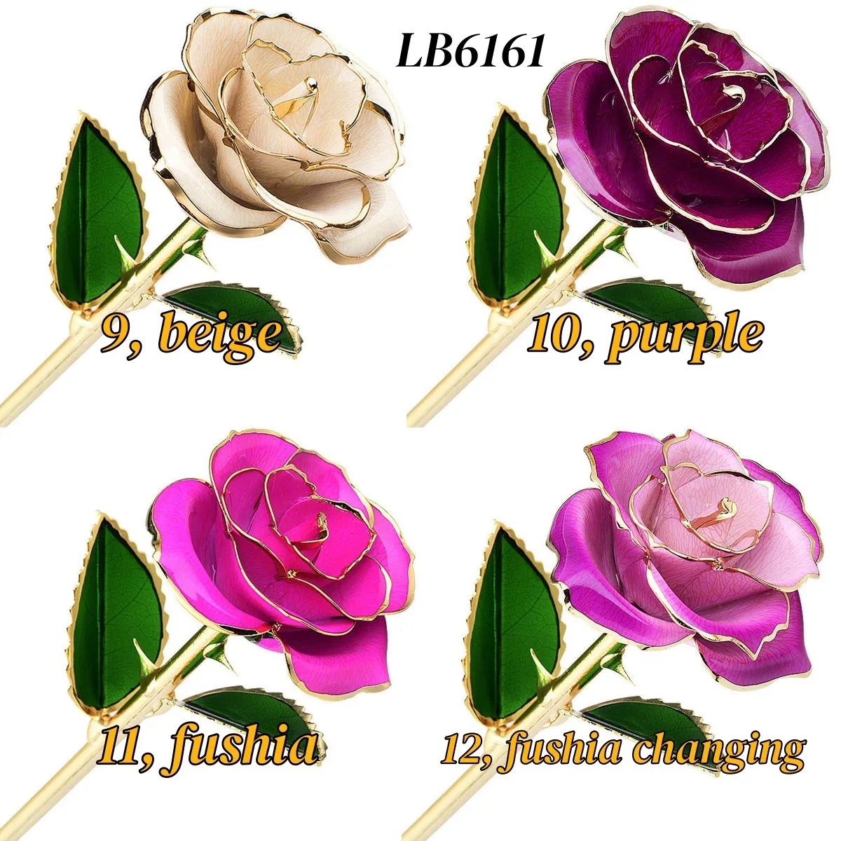 24K Gold Dipped Rose with Stand Romantic Gift Set 2