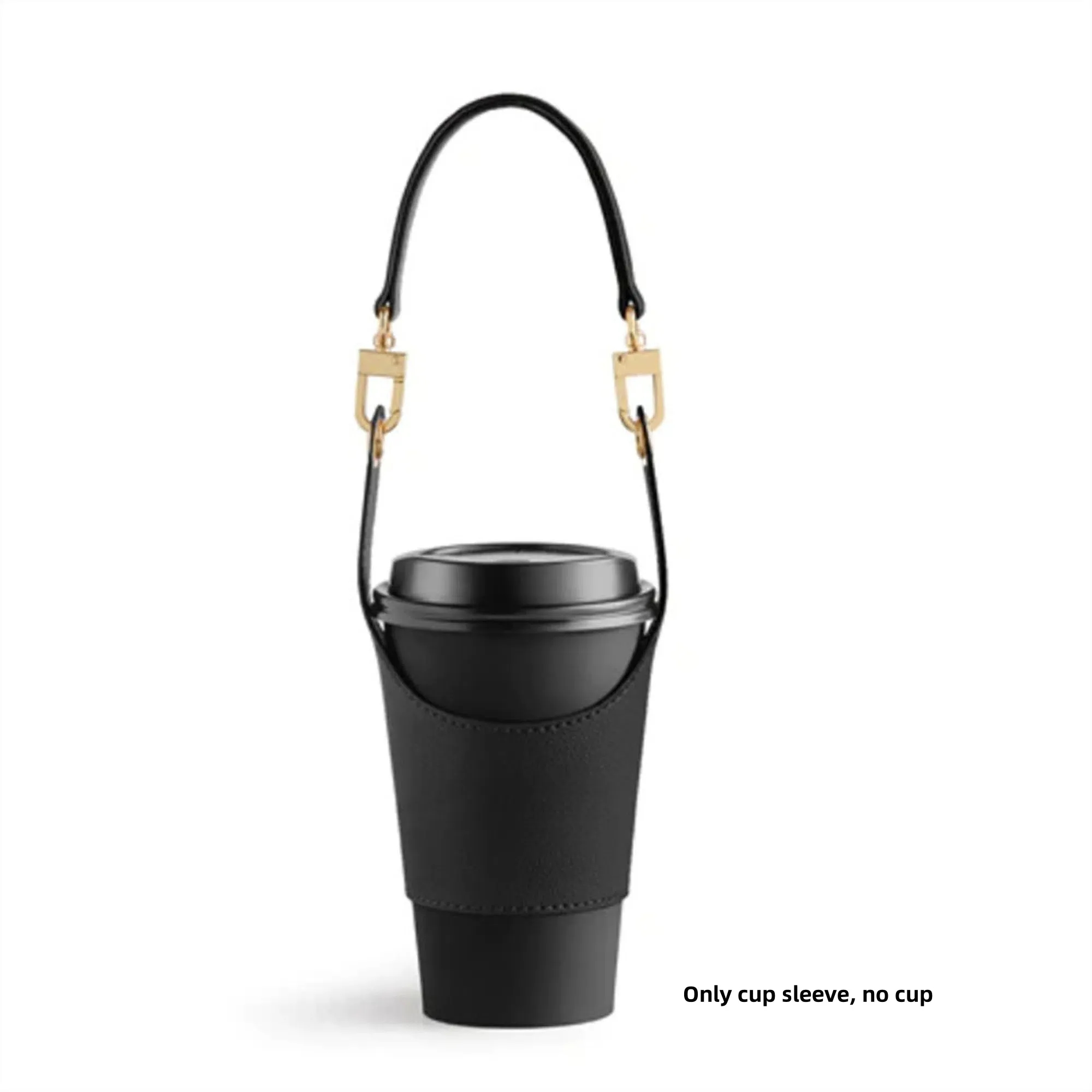 Leather Coffee Cup Sleeve Holder Drink Carrier With Handle 16