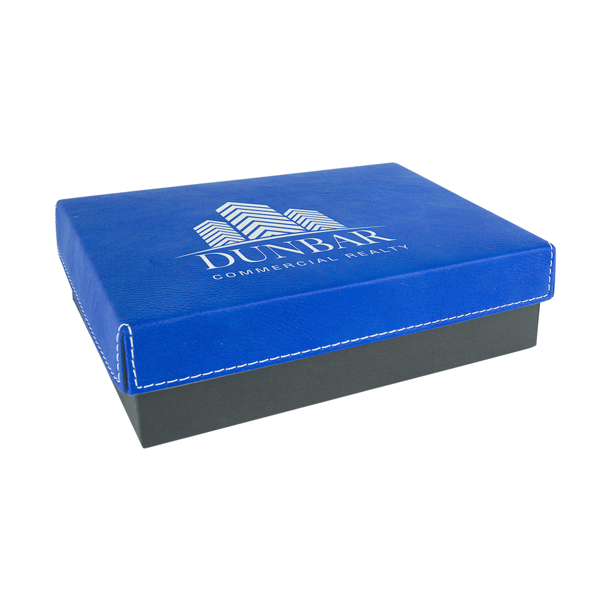 7 3/8" x 5 3/4" Blue/Silver Leatherette Gift Box