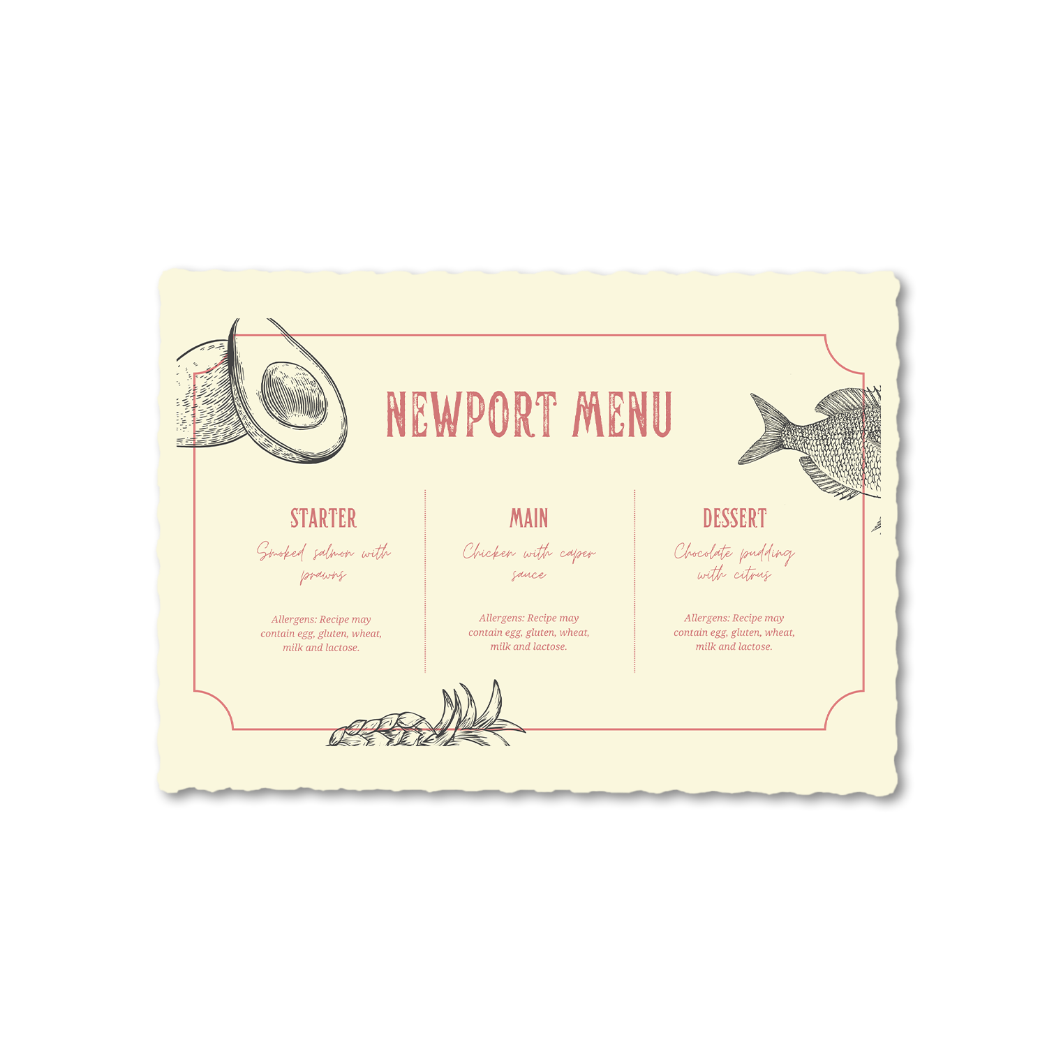 Colored Scalloped Edge Placemat