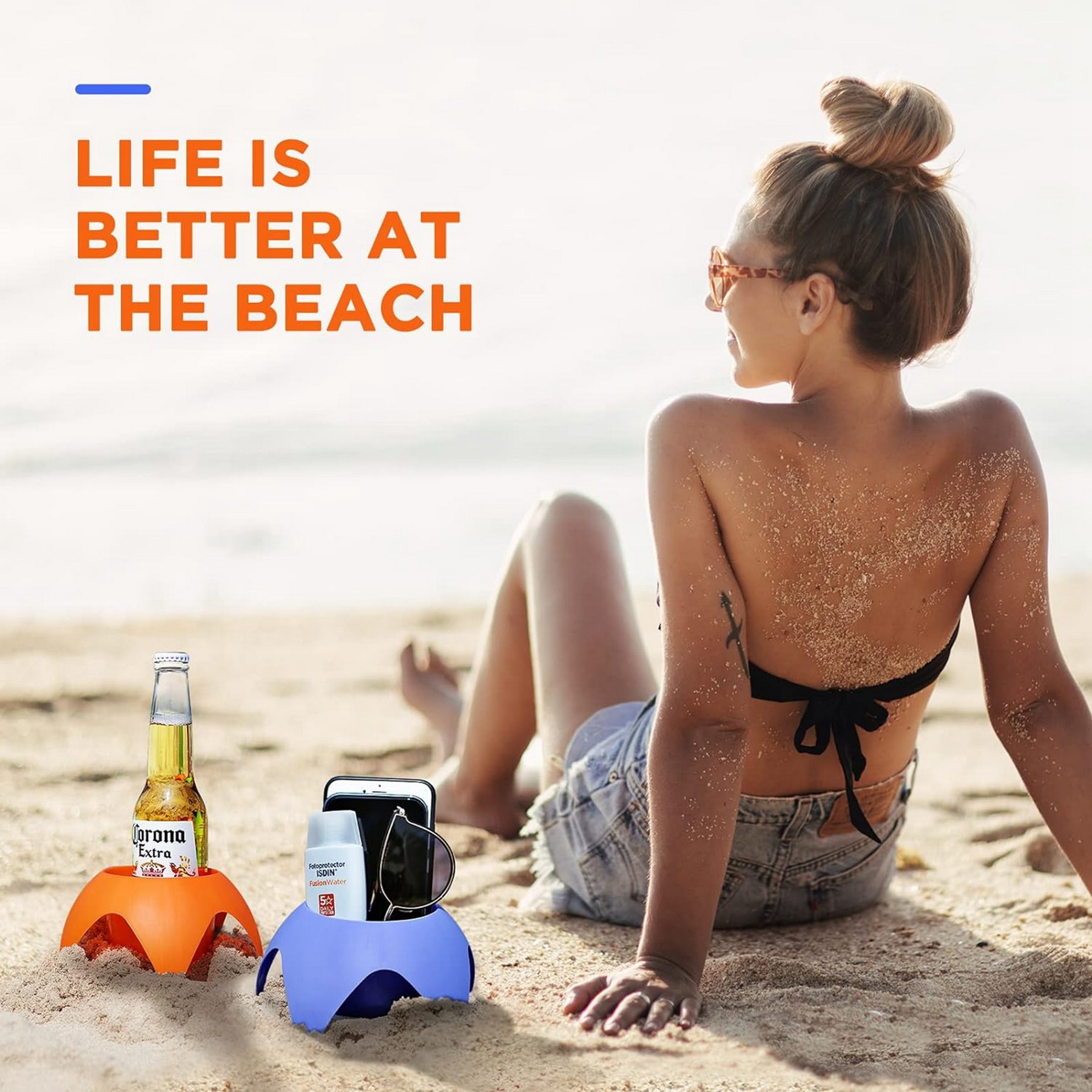 Beach Drink Cup Holder Sand Coasters 3