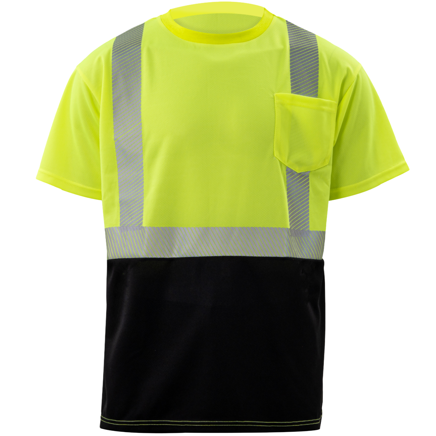 3.8 oz. Polyester Class 2 Color Block Segmented Tape Safety T-Shirt with Pocket 5