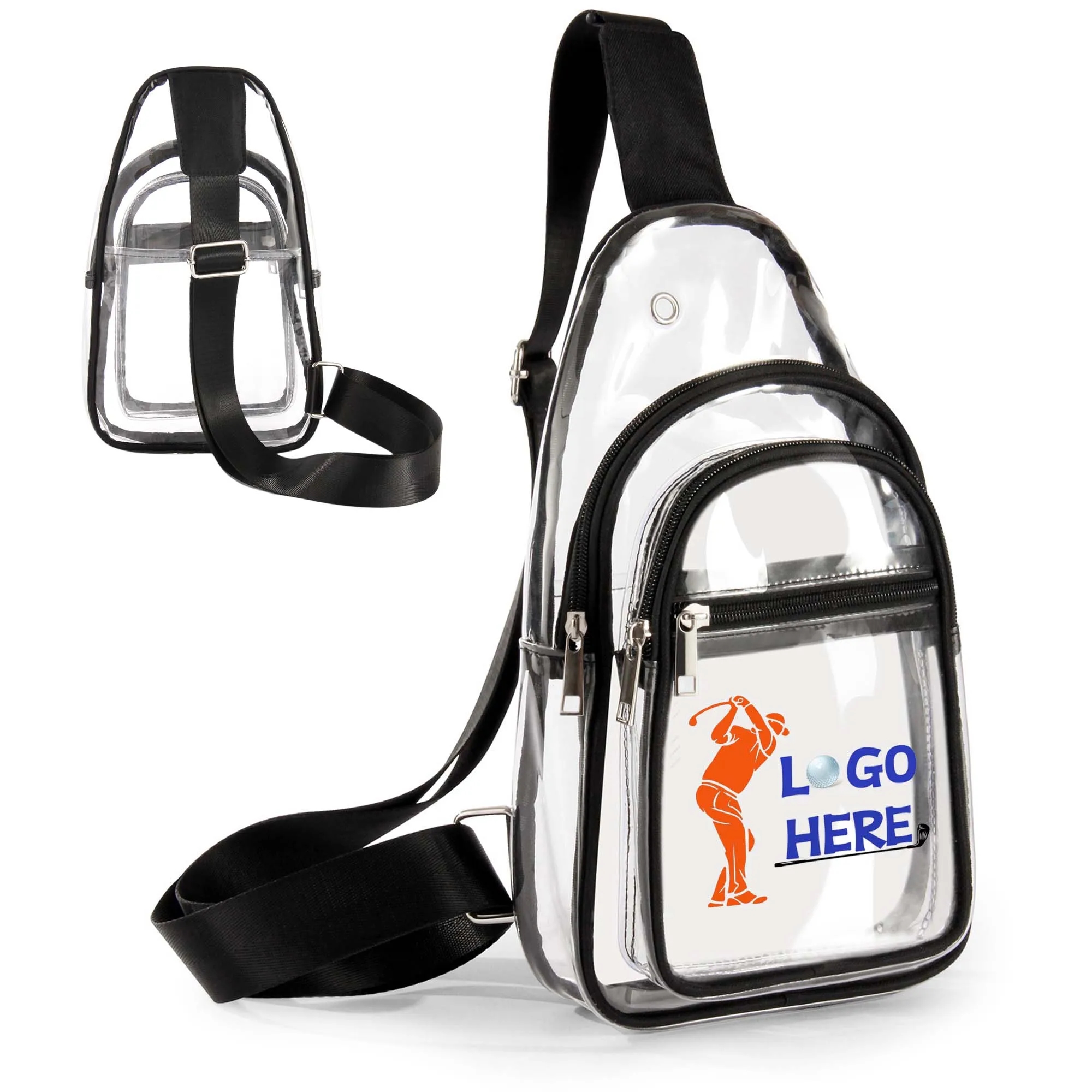 MOQ20 Sling Clear Bag PVC Transparent Crossbody Backpack Fan 6