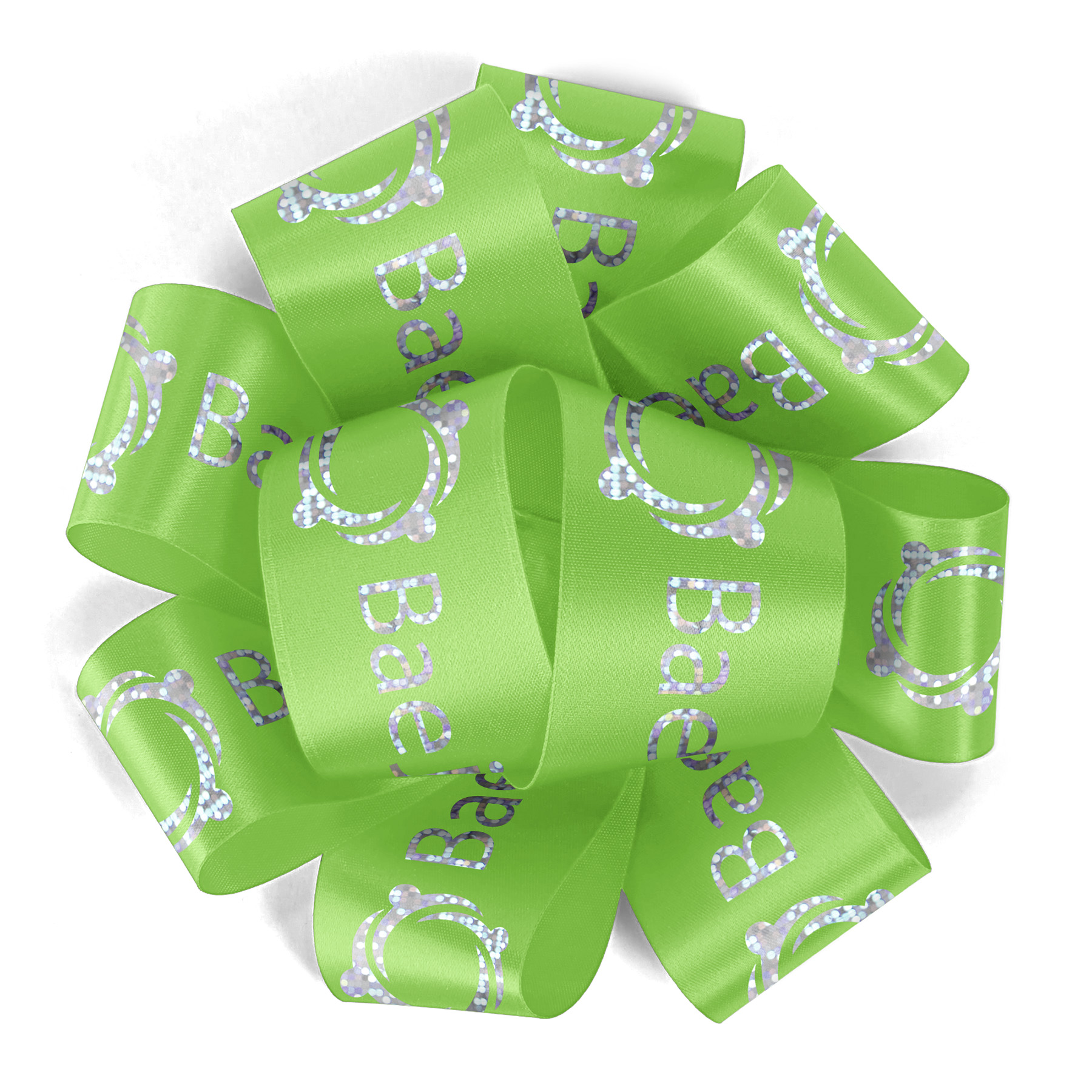 1 1/2" Badge Satin Bow - Foil Print 15