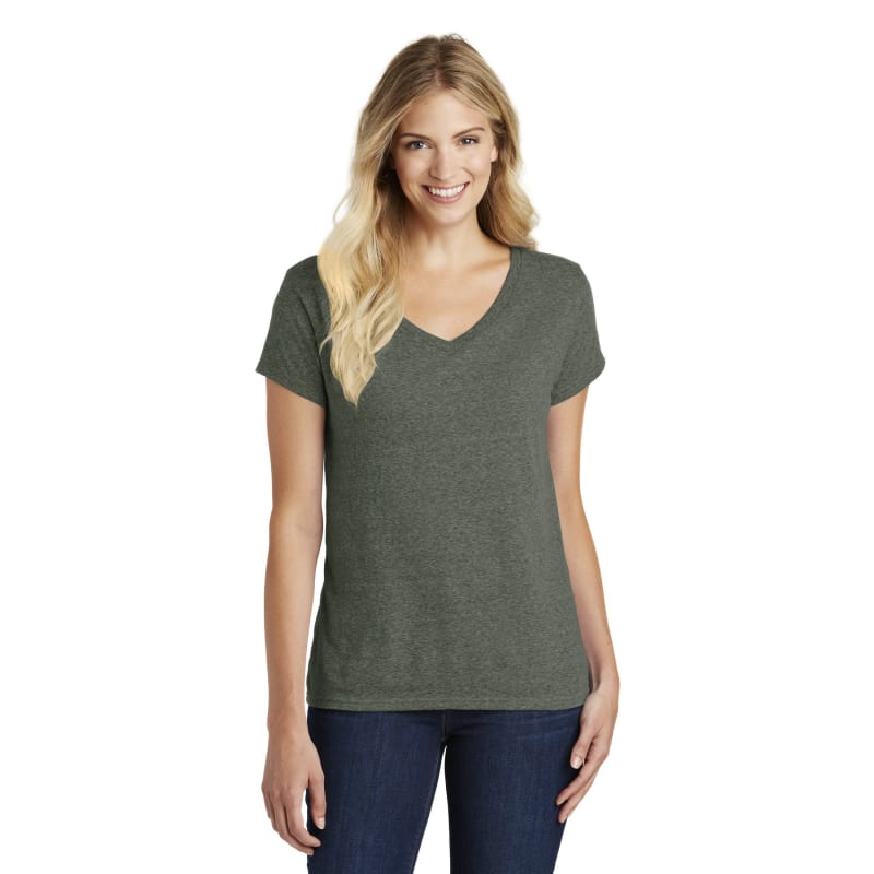 District Women's Perfect Blend CVC V-Neck Tee. 33