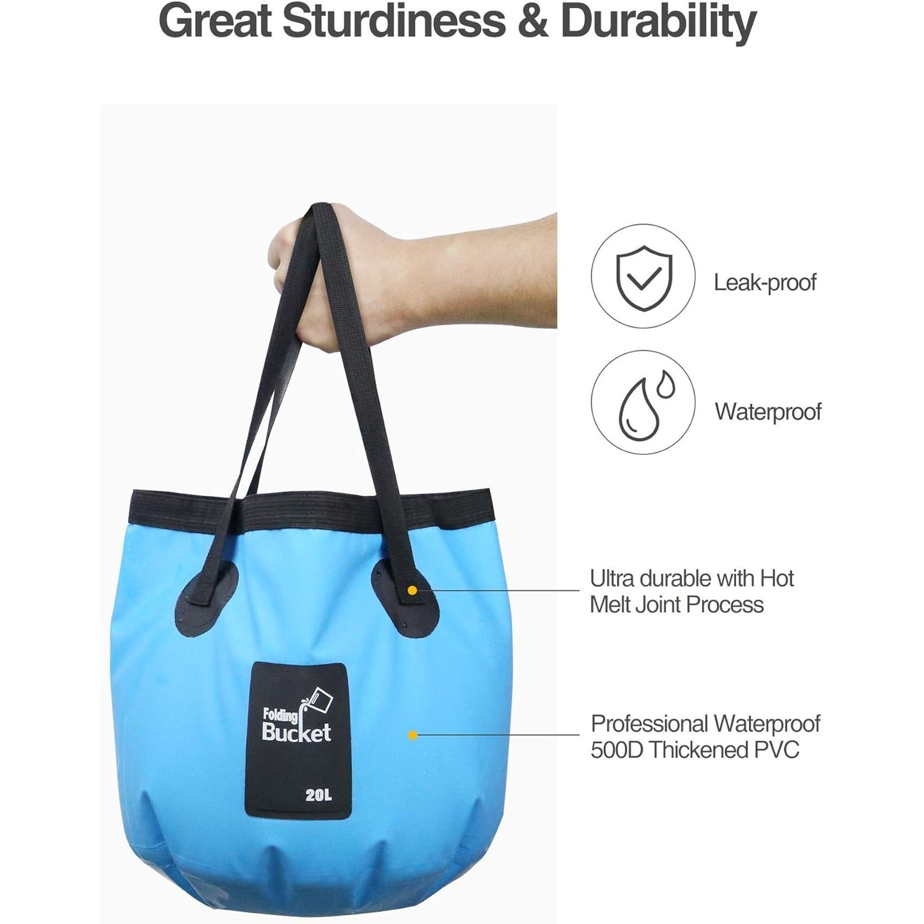 5 Gallon Collapsible Bucket With Handle Water Container 3