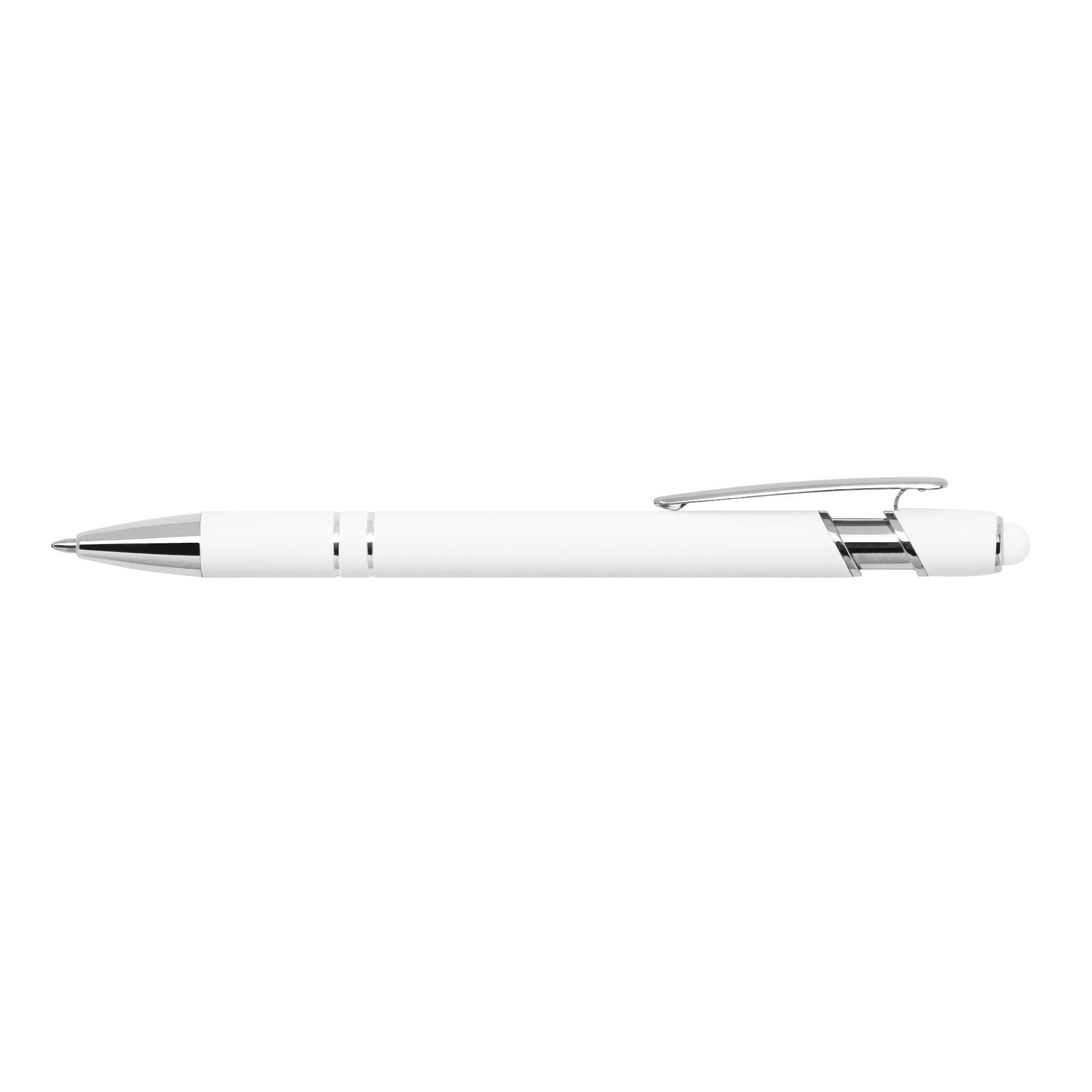 Ellipse Softy White Barrel Metal Pen w/ Stylus 35