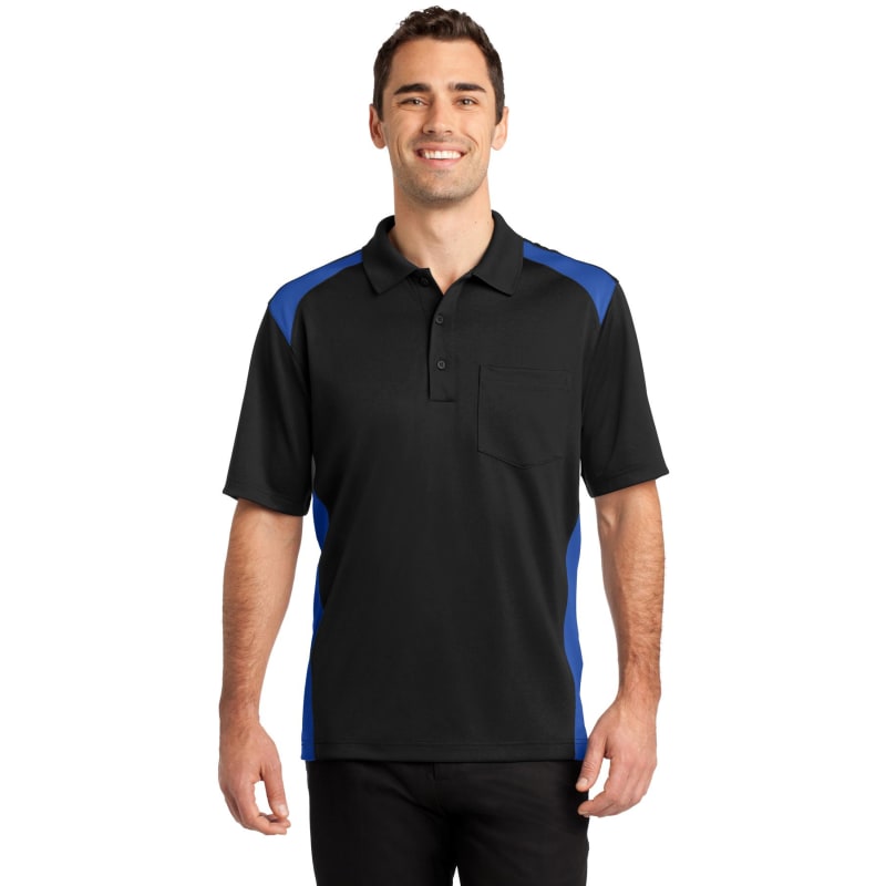 CornerStone Select Snag-Proof Two Way Colorblock Pocket Polo. 25