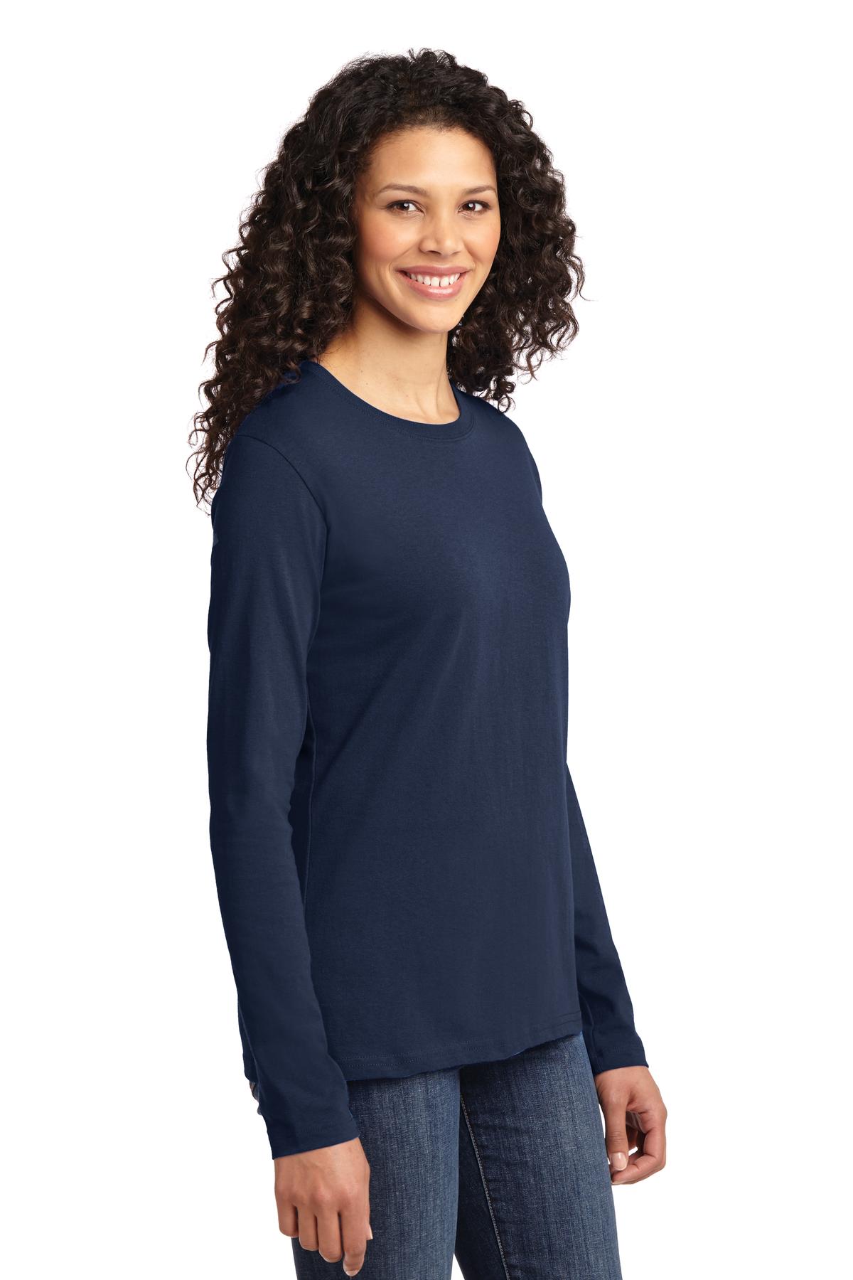 Port & Co Women's Long Sleeve Core Cotton Tee. LPC54LS 80