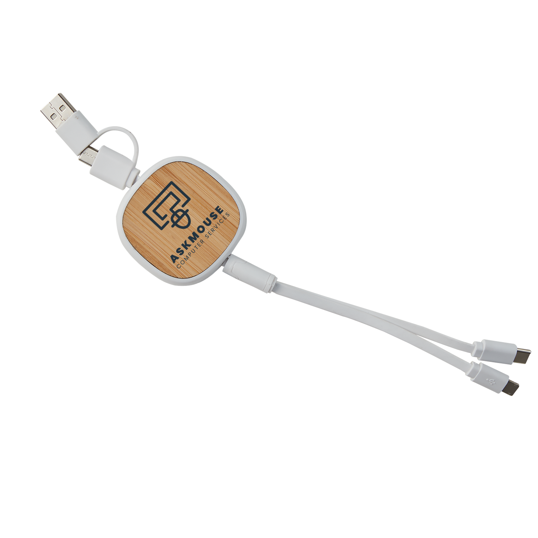 Dual Input 3-IN-1 Bamboo Retractable Cable 13