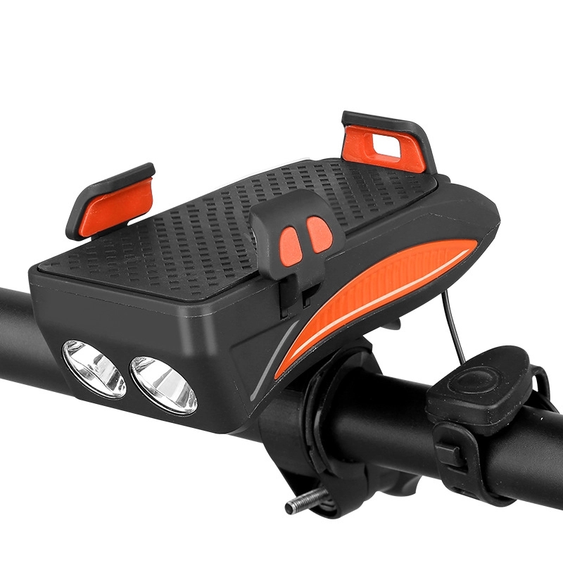 Custom Bicycle Lights With Power Bank Horn Phone Holder 2