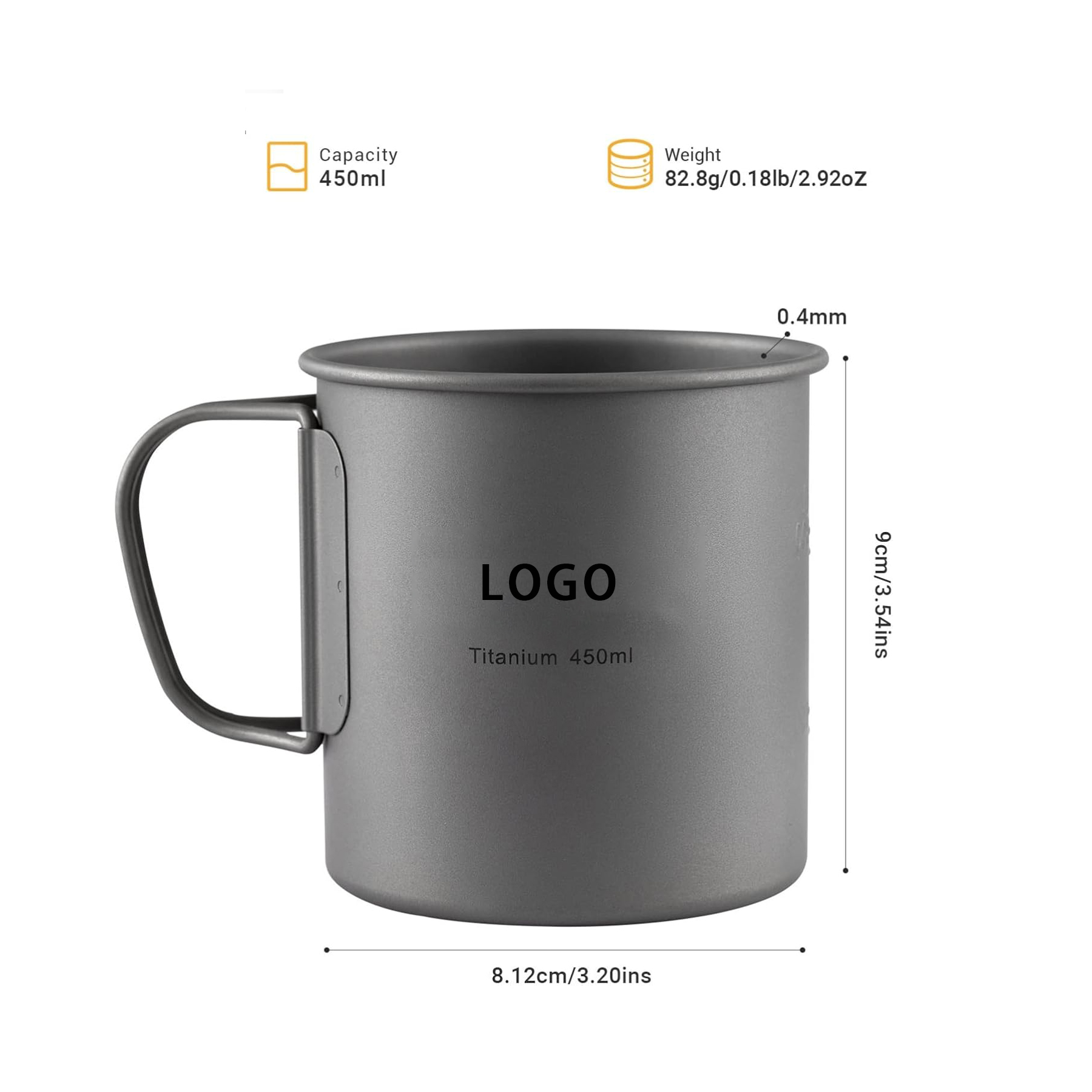 Camping Lightweight Titanium Cup 1