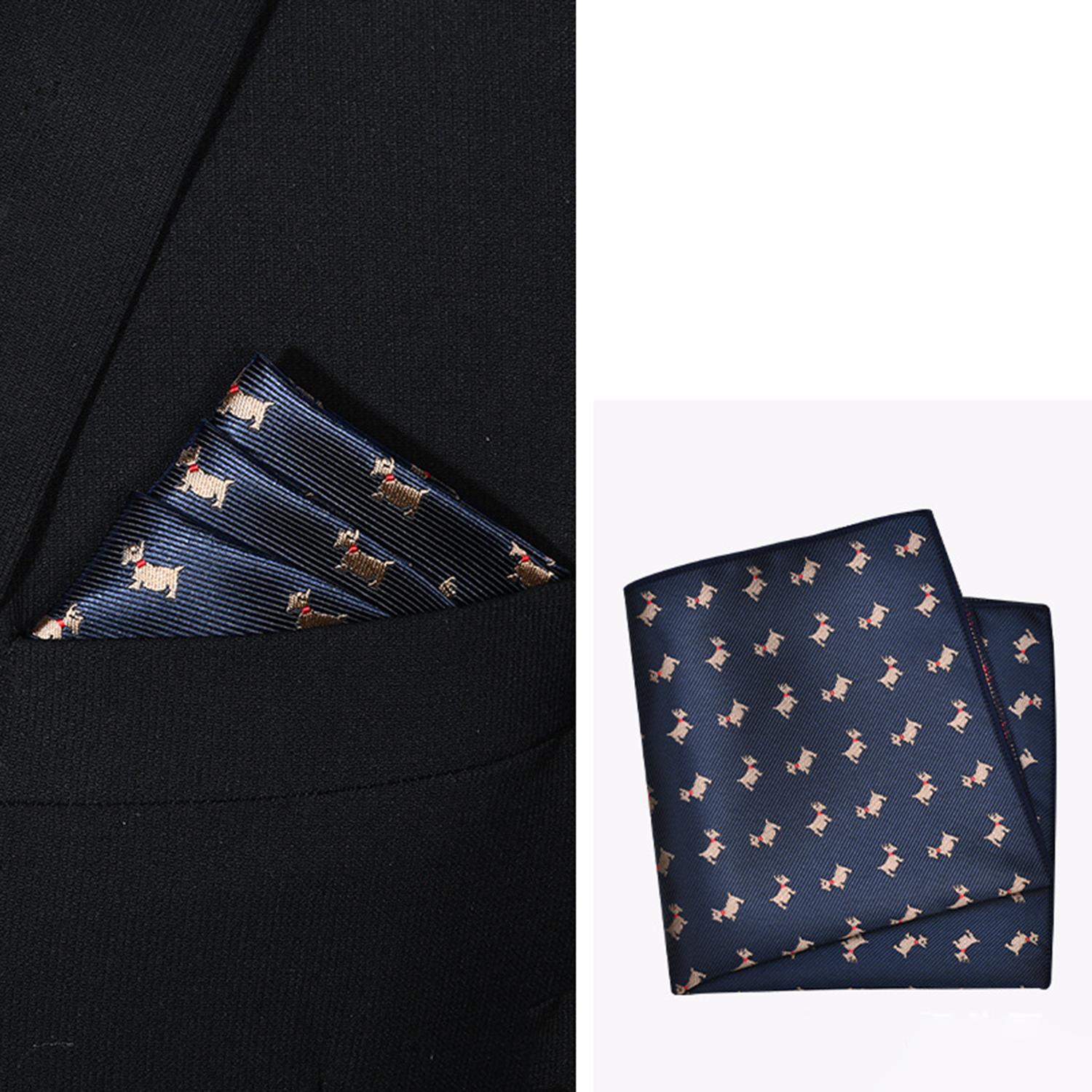 Floral Animal Pocket Square Handkerchief 1