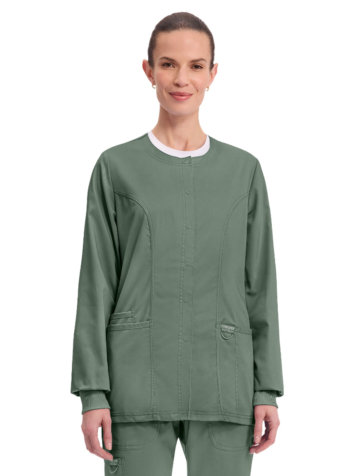 Cherokee - Workwear Revolution - Women's 3-Pocket Snap Front Jacket 11