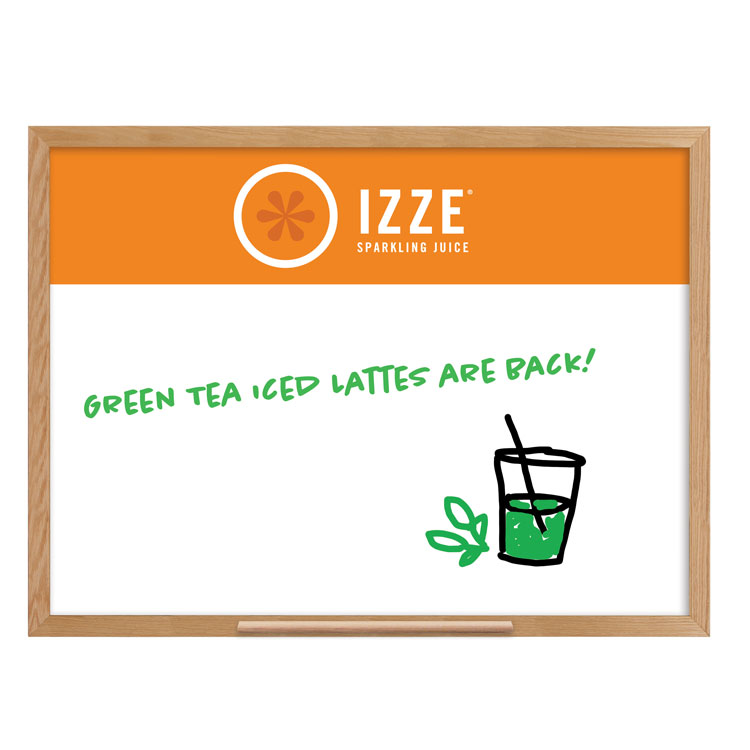 Wall Oak Frame Wet-Erase Board 70"w x 48"h