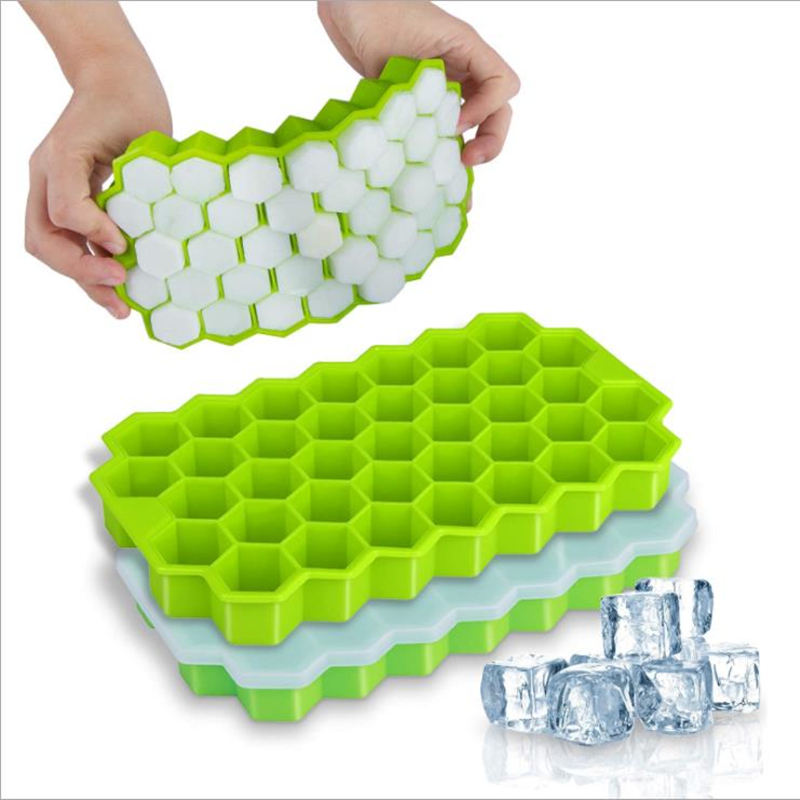Silicone 37 Ice Cube Tray With Cover 6