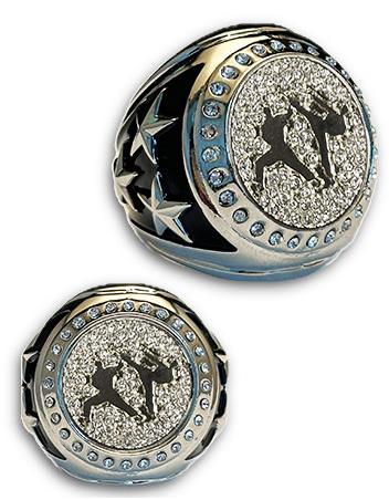 Karate Championship Bling Ring Silver 2