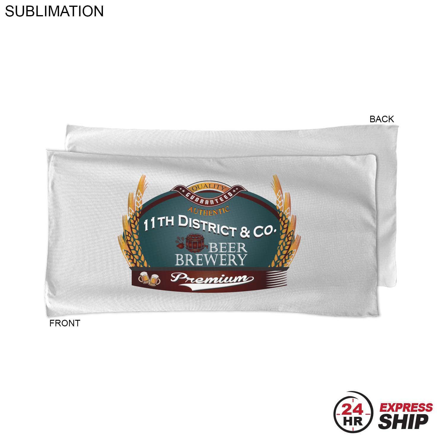 24 Hr Express Ship - Absorbent Microfiber Dri-Lite Terry White Pool, Travel Towel, 22x44, Sublimated 8