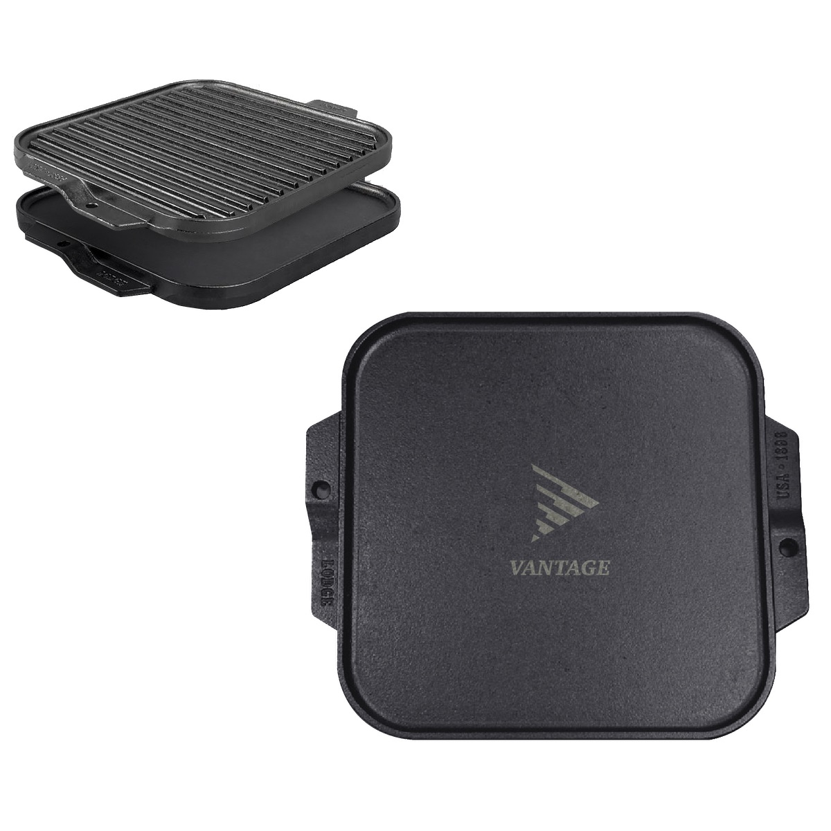 Lodge® 10.5" Cast Iron Reversible Grill / Griddle 2