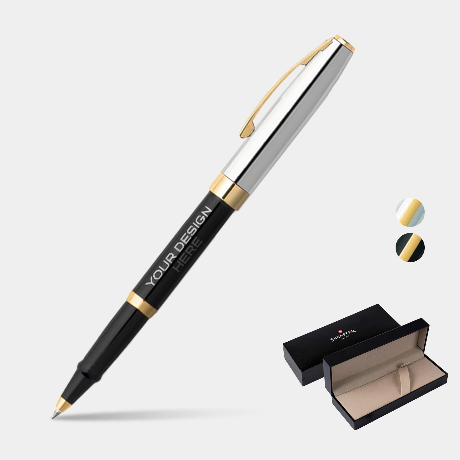 SHEAFFER® SAGARIS 9475 Gloss Black Barrel Trim Executive Rollerball Pen w/ Gift Box 5