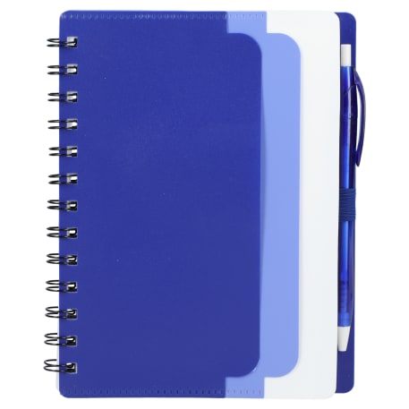 5" x 7" Recycled Dual Pocket Spiral Notebook w Pen 78
