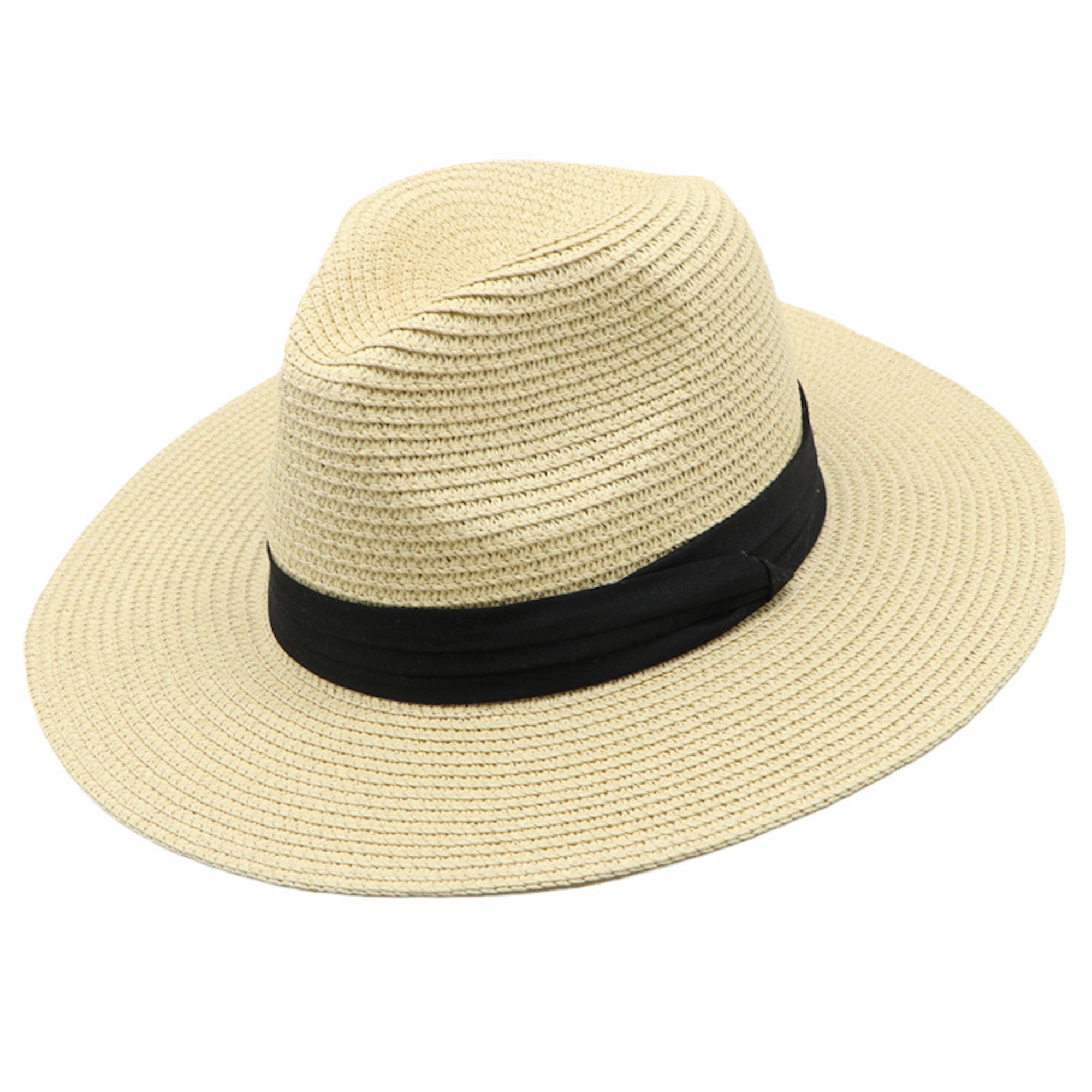 Wide Brim Straw Panama Roll up Hat Fedora Beach Sun Cap 2