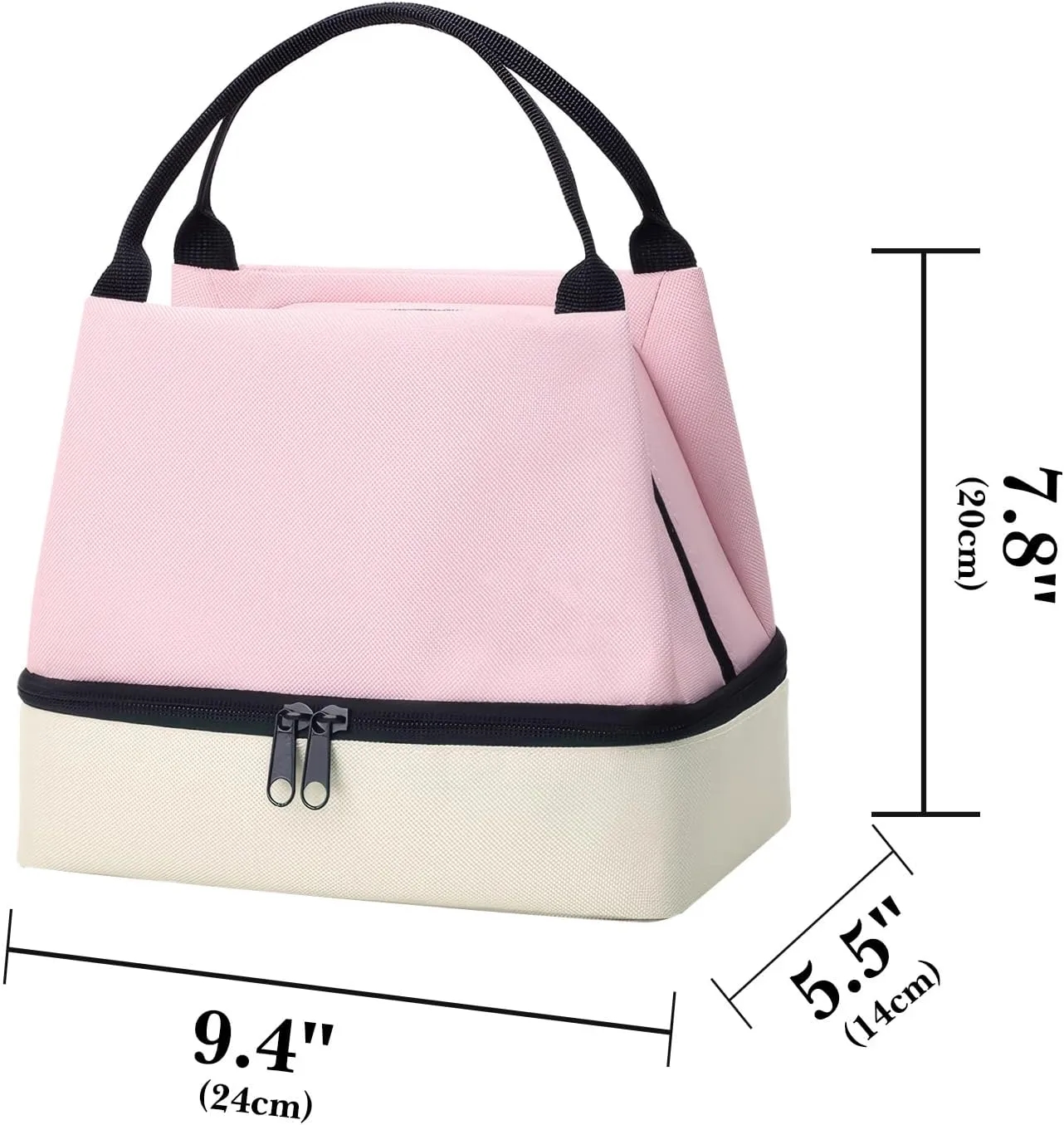 Two Tone Dual Layer Oxford Insulated Lunch Bag 7