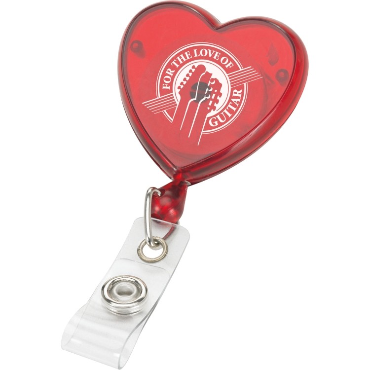 Heart Shaped Retractable Badge Reel Holder 2