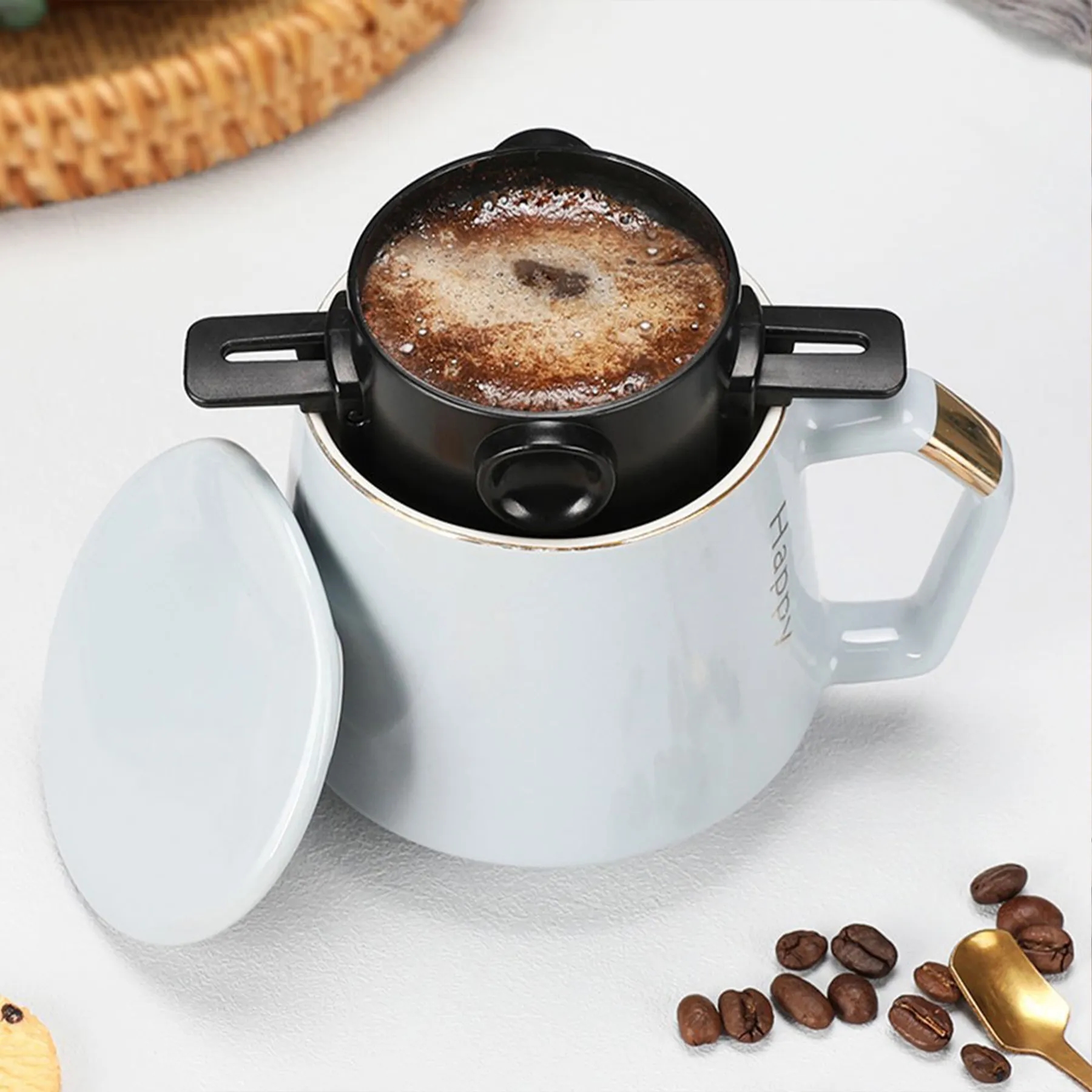 Stainless Steel Filter Free Coffee Funnel 5