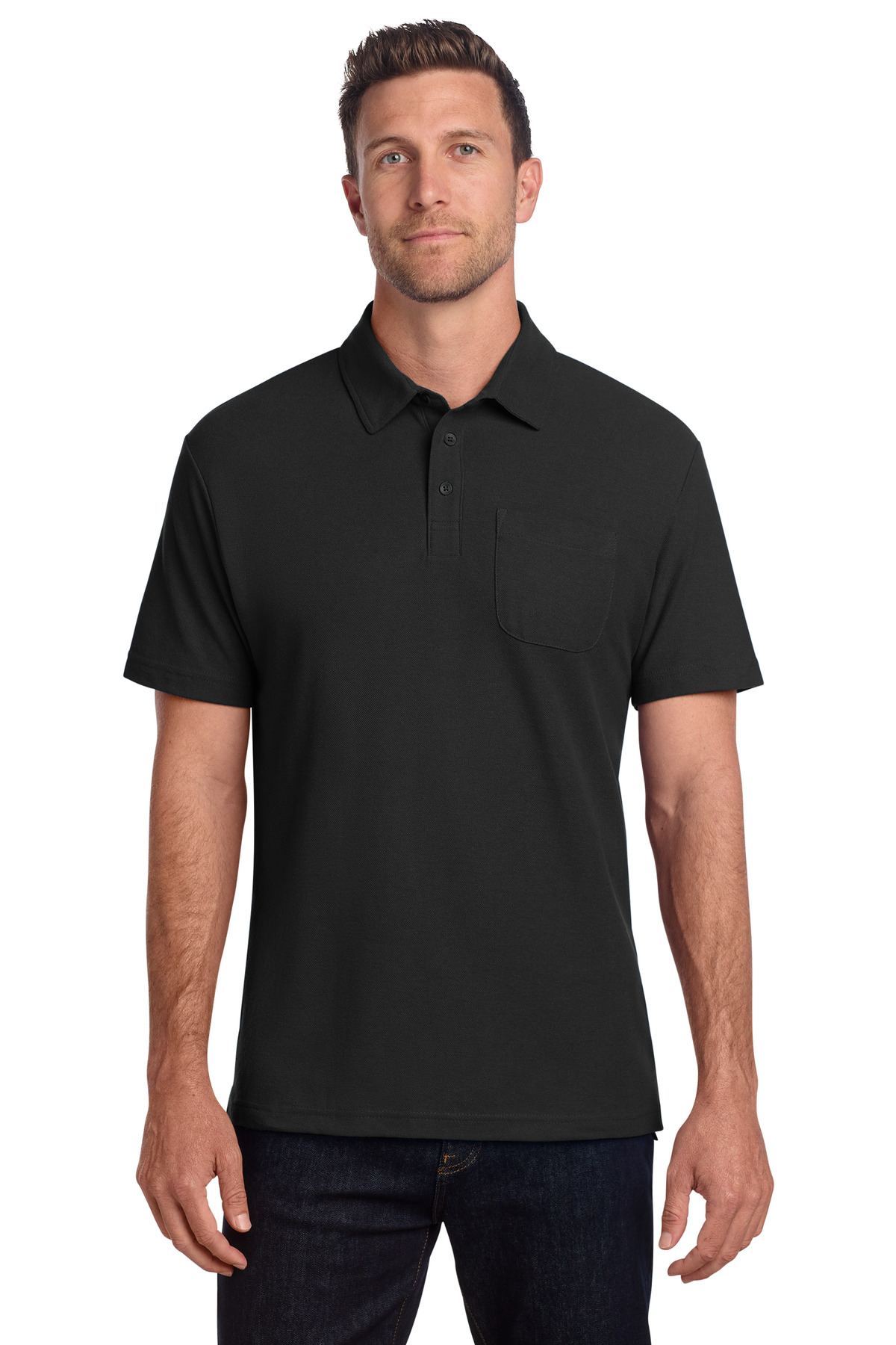 Port Authority C-FREE Cotton Blend Pique Pocket Polo K868 25