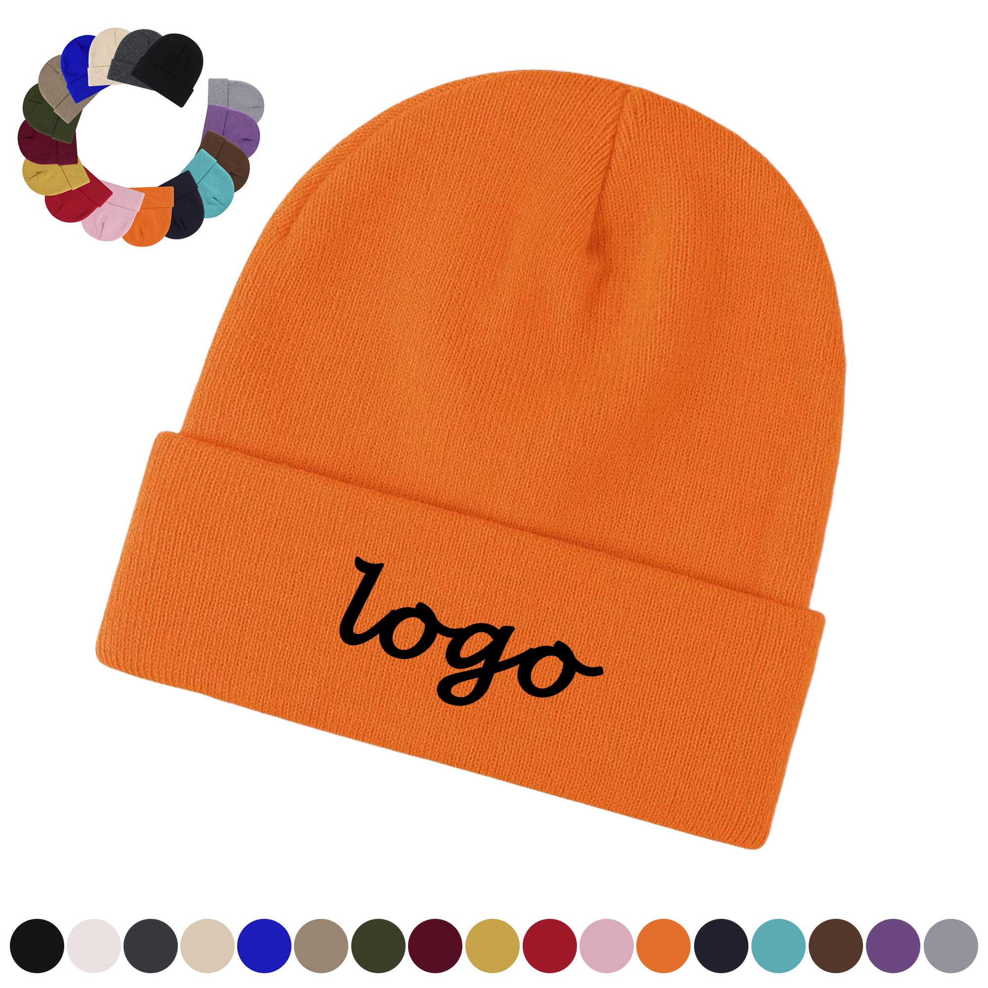 Fall Winter Cozy Knit Hat with Embroidered MOQ20 2