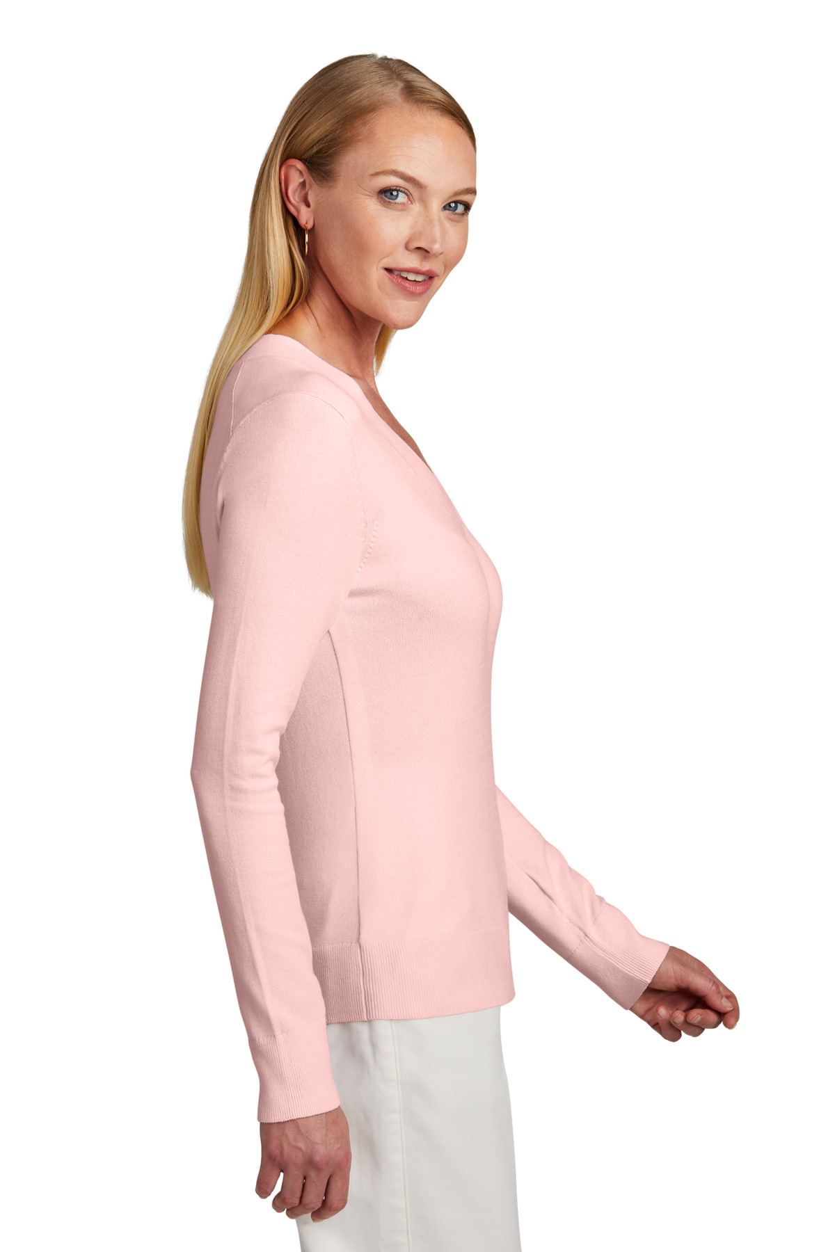Brooks Brothers Women's Cotton Stretch V-Neck Sweater BB18401 5