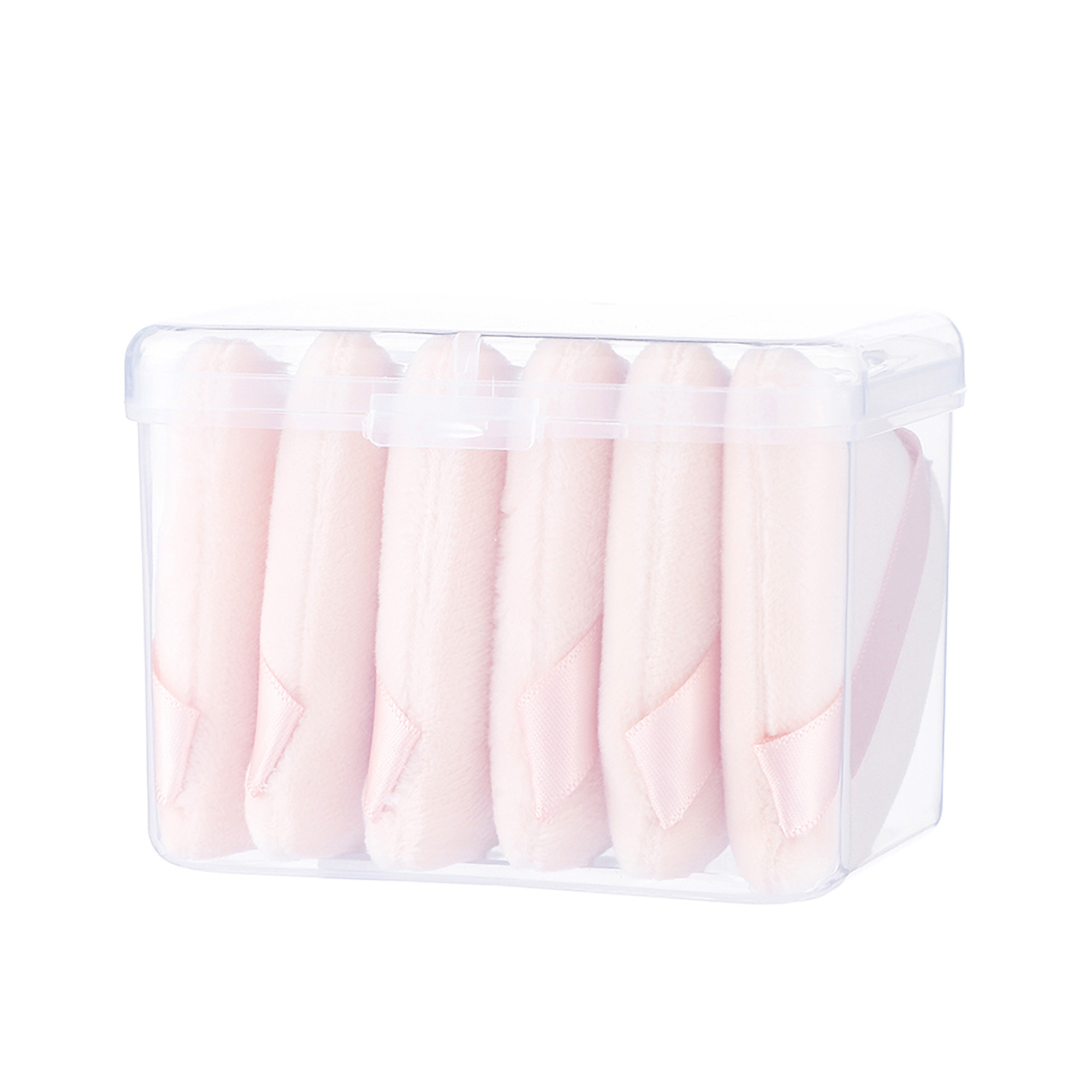 Triangle Powder Puffs Soft Velour 6PCS Makeup with Case 4