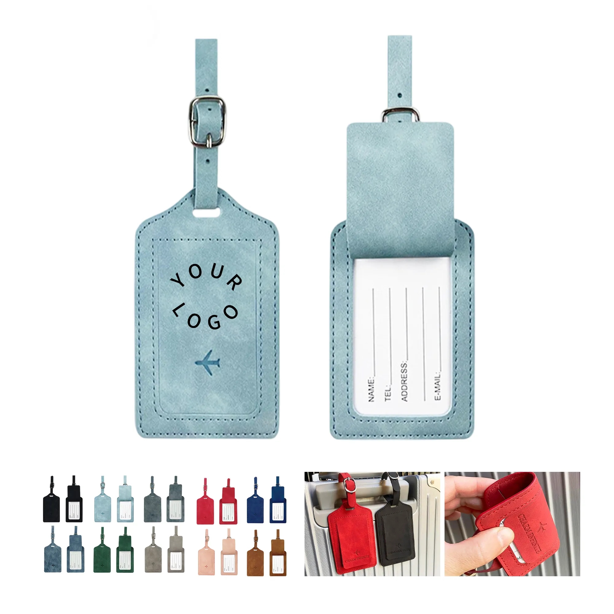 PU Leather Passport Holder and Luggage Tag Set 10