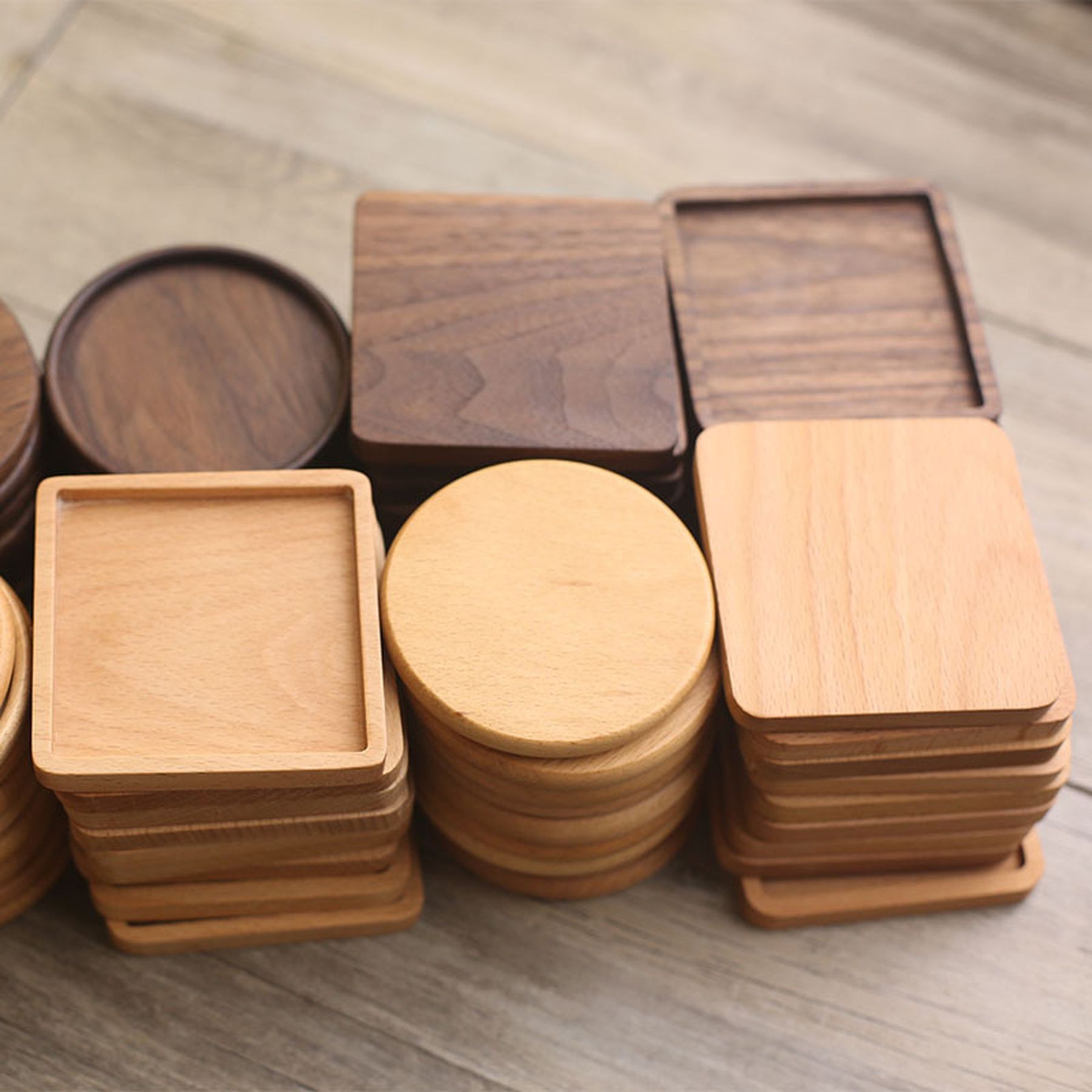 Natural Beech Wood Coaster 19