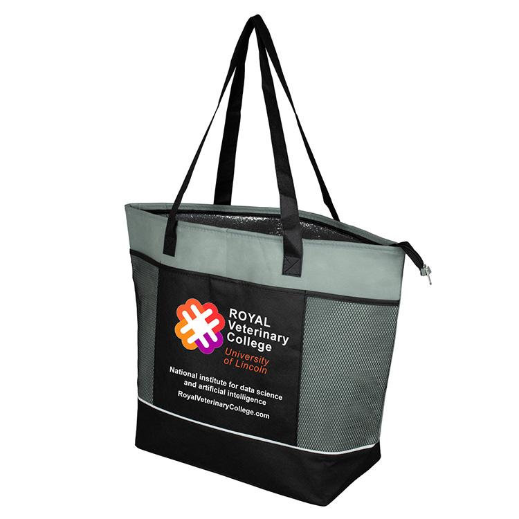 22"W x 16"H x 7 ½"Gusset - "FROST LINE" Super-Sized Insulated Zipper Cooler Tote 23