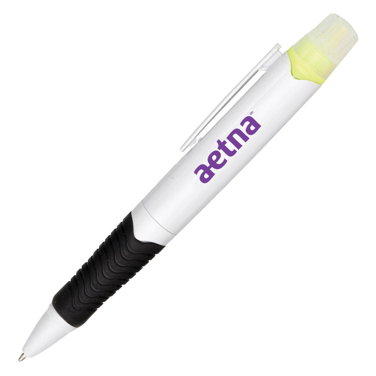 Pen & Highlighter Combo (White Barrel) 2