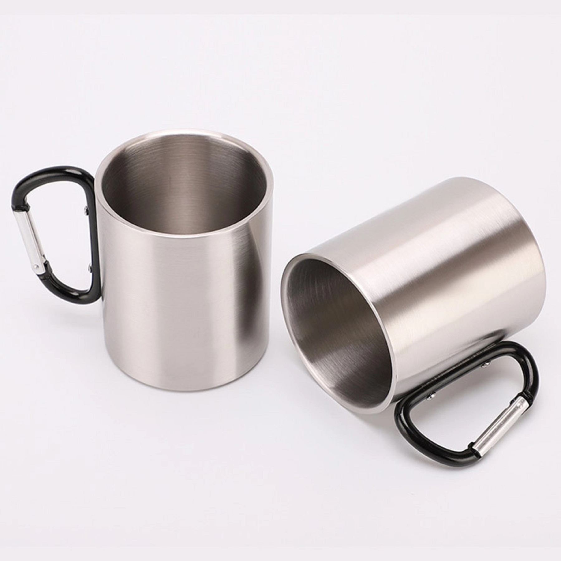 10 OZ Stainless Steel Travel Mug with Carabiner Handle 6