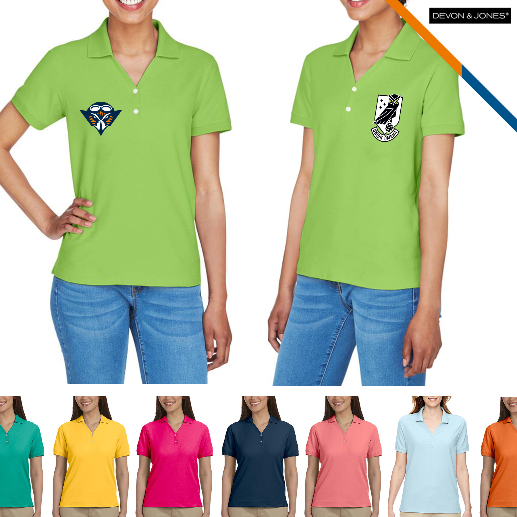 Devon & Jones® Ladies' Y-Collar Polo Shirts 2