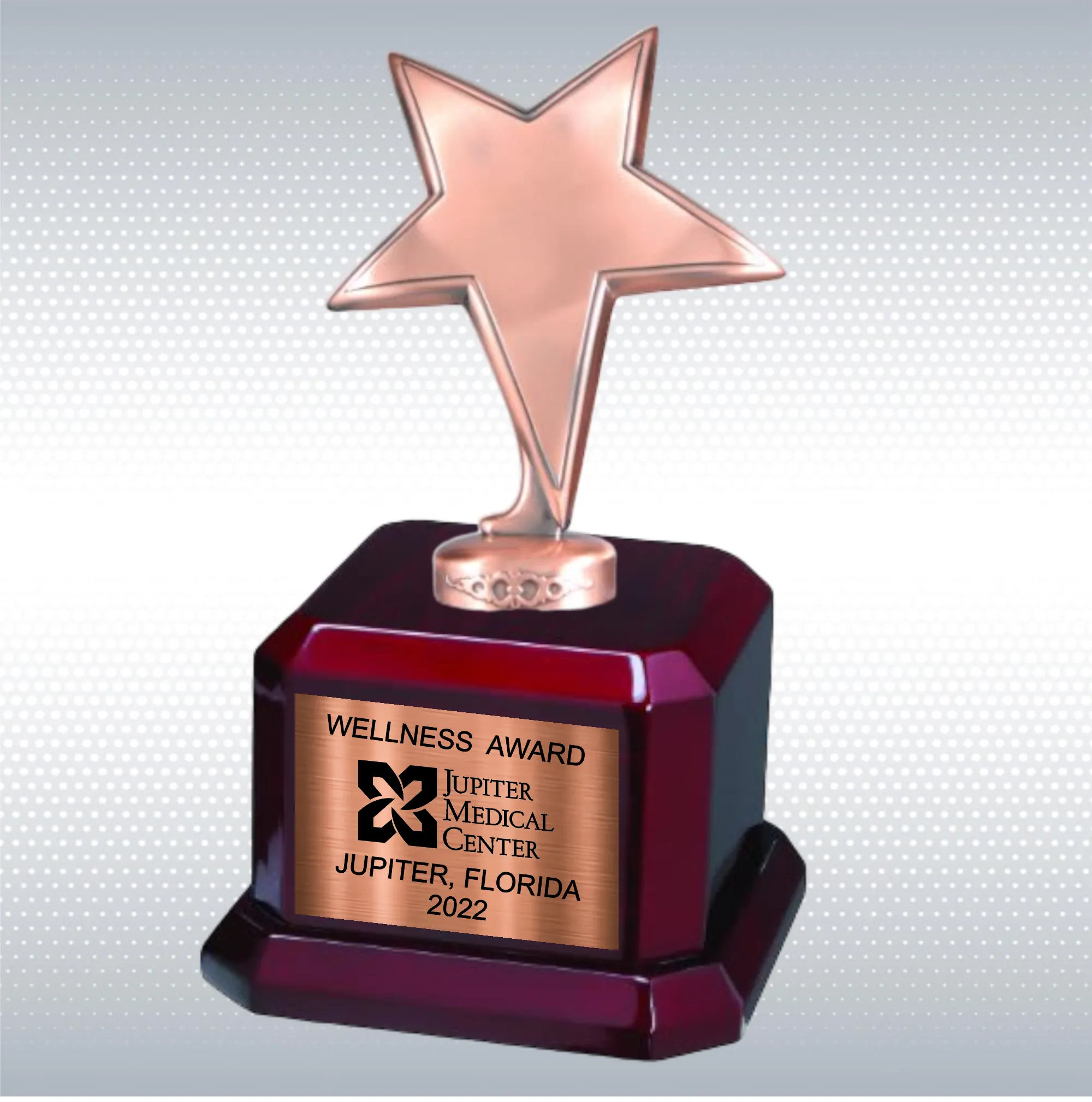 9 1/2" Star Trophy Award on Rosewood Royal Piano Finish Base 32
