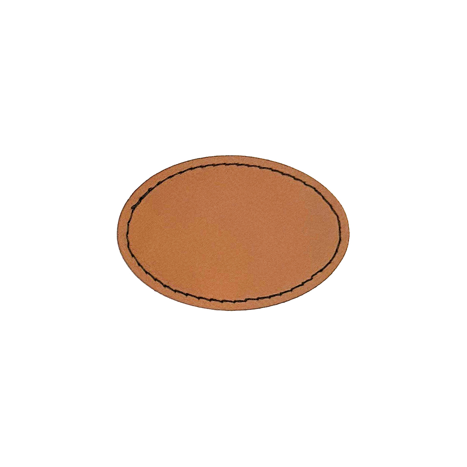 3" x 2" Oval Iron-on Leatherette Patch 1