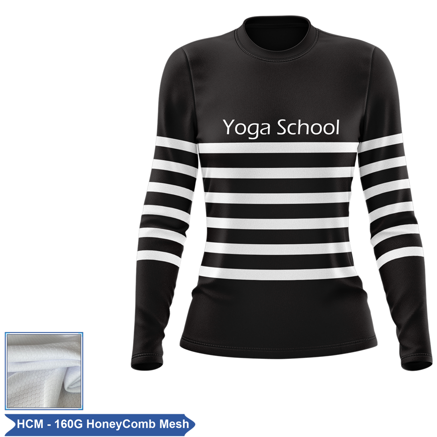 Women's Sublimation Long Sleeve T-Shirt - 160G Honeycomb Mesh 1