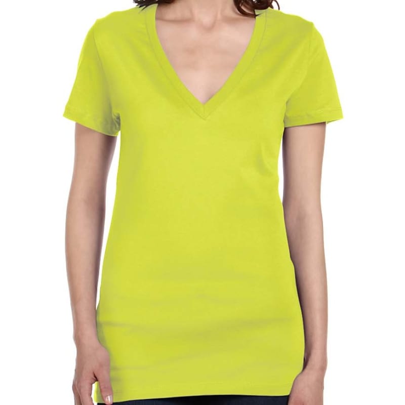 Bella Ladies Jersey Short-Sleeve Deep V-Neck T-Shirt 19