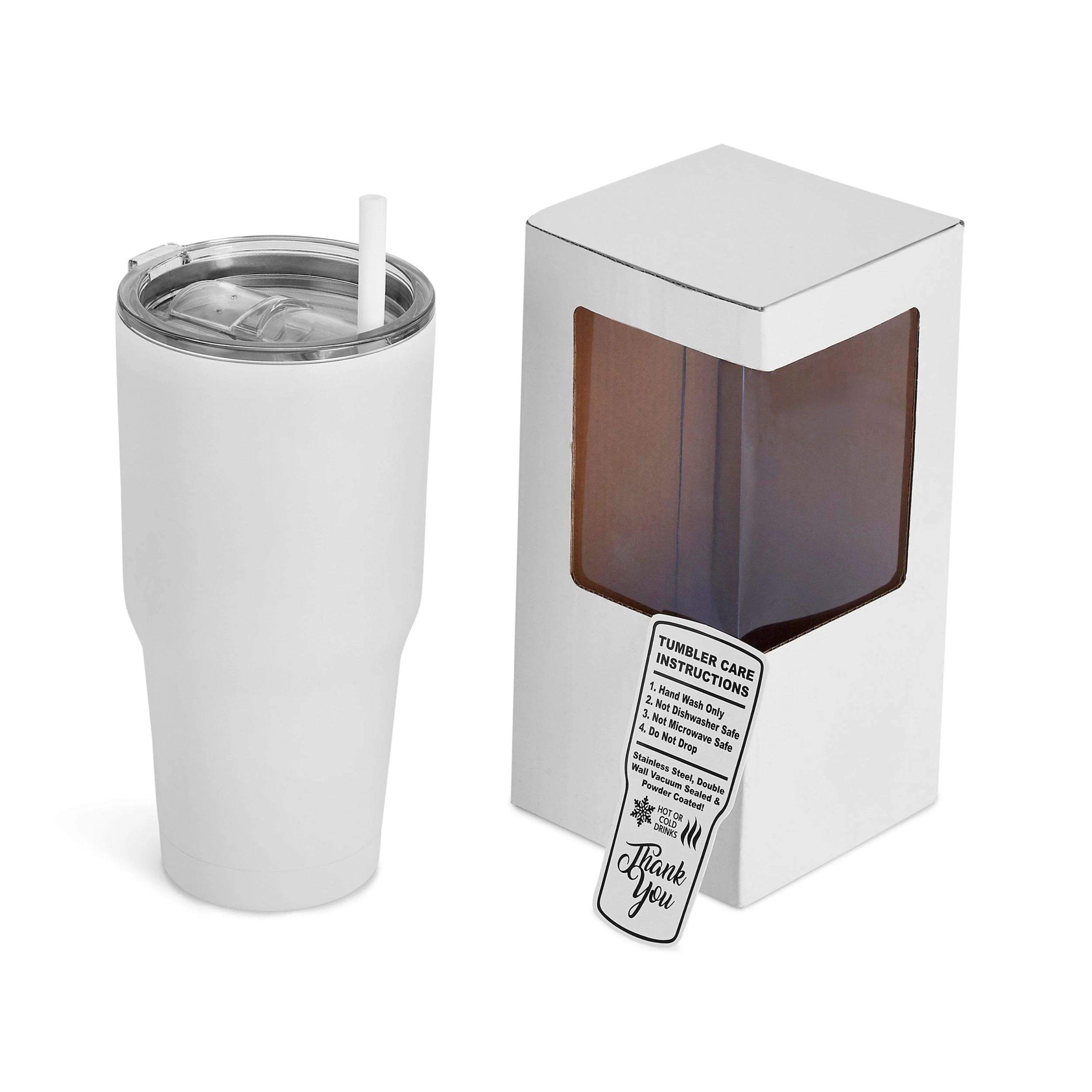 30 Oz. Unbranded Stainless Steel Tumbler w/ Color Matched Window Display Gift Box 9