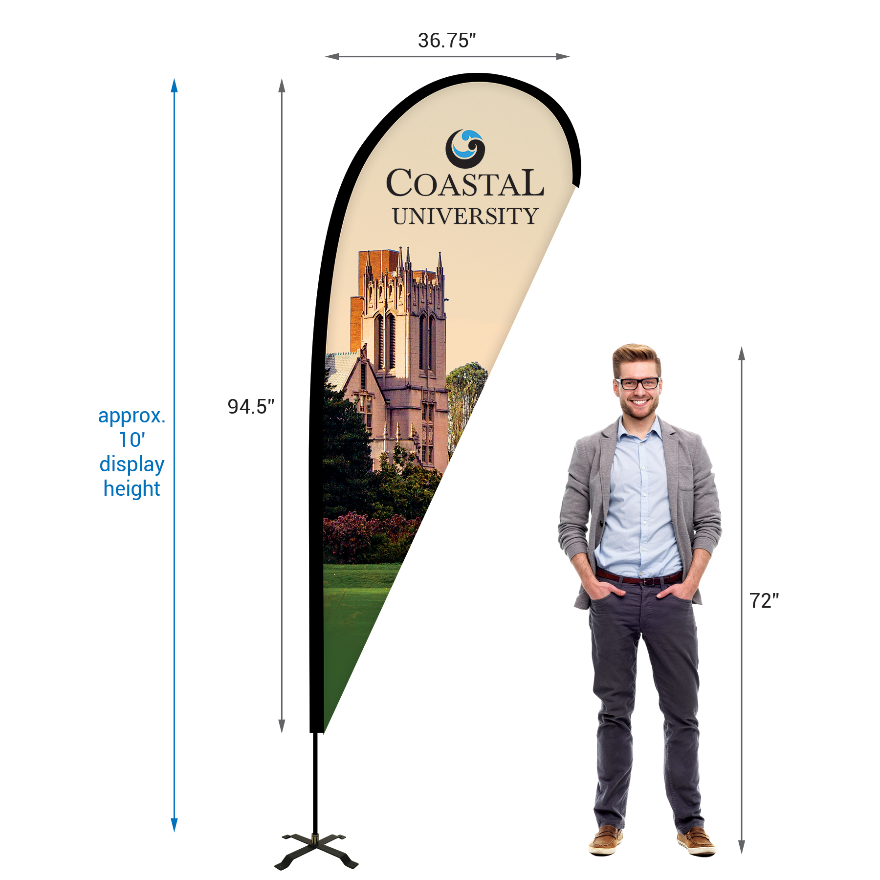 8' Portable Single Reverse Teardrop Kit with Cross Base 1