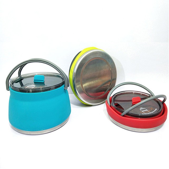 Collapsible Silicone Pot Camping Cooking Kettle 2