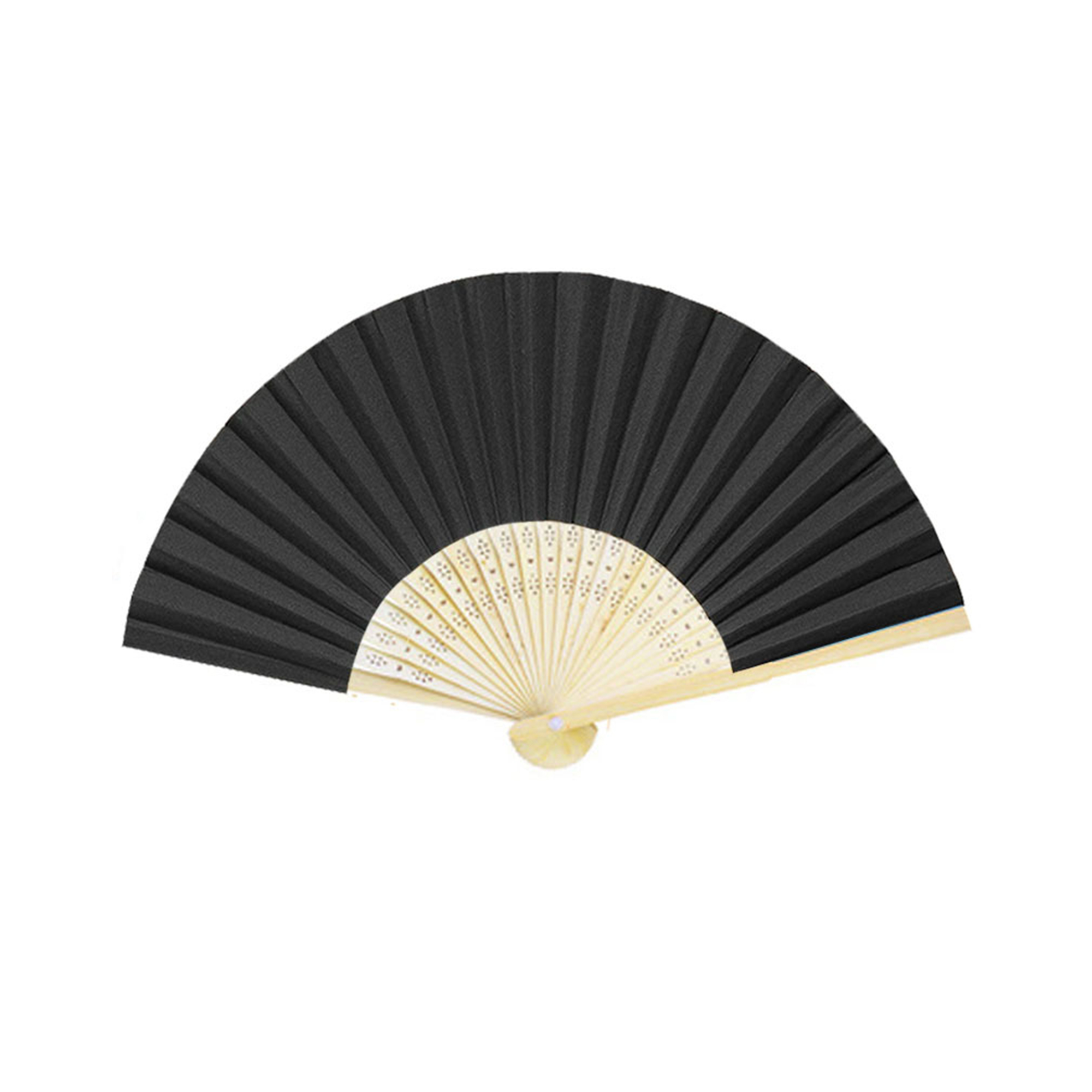 Bamboo Silk Folding Hand Fan 15" x 8" Full Color Surface 17