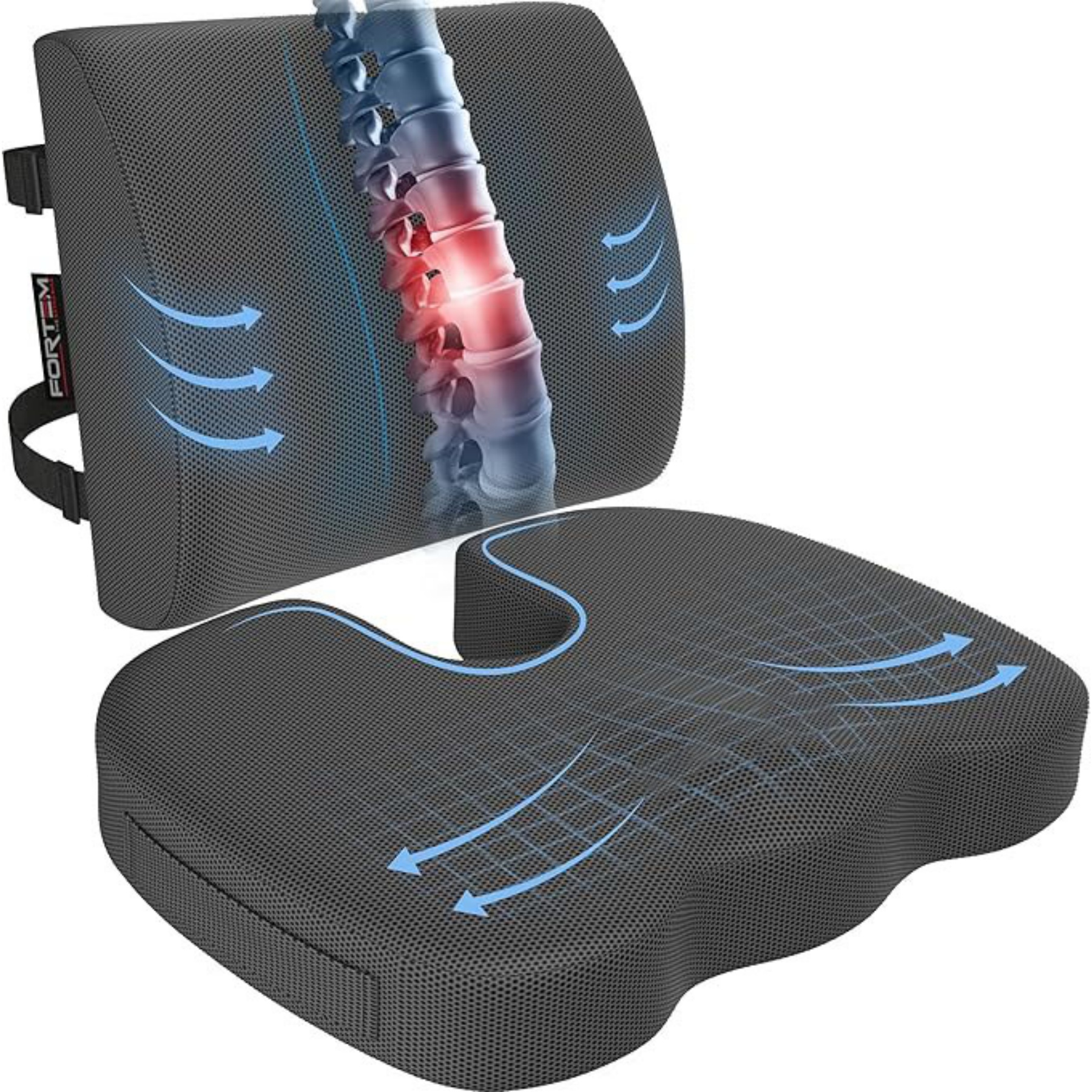 Memory Foam Seat Cushion and Lumbar Support 9