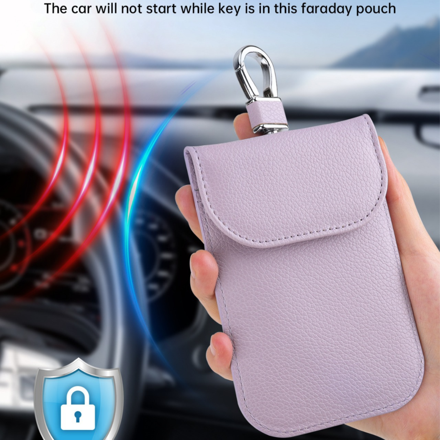 PU Leather Car Key Signal Shielding Faraday Pouch 11