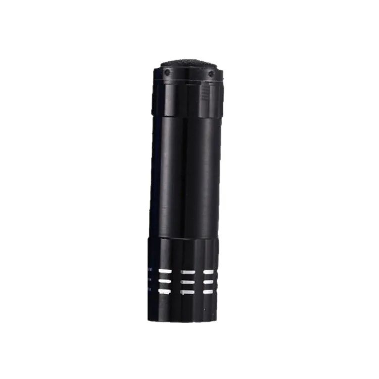 Mini Aluminum Flashlight 9LED with Silicone Button 4